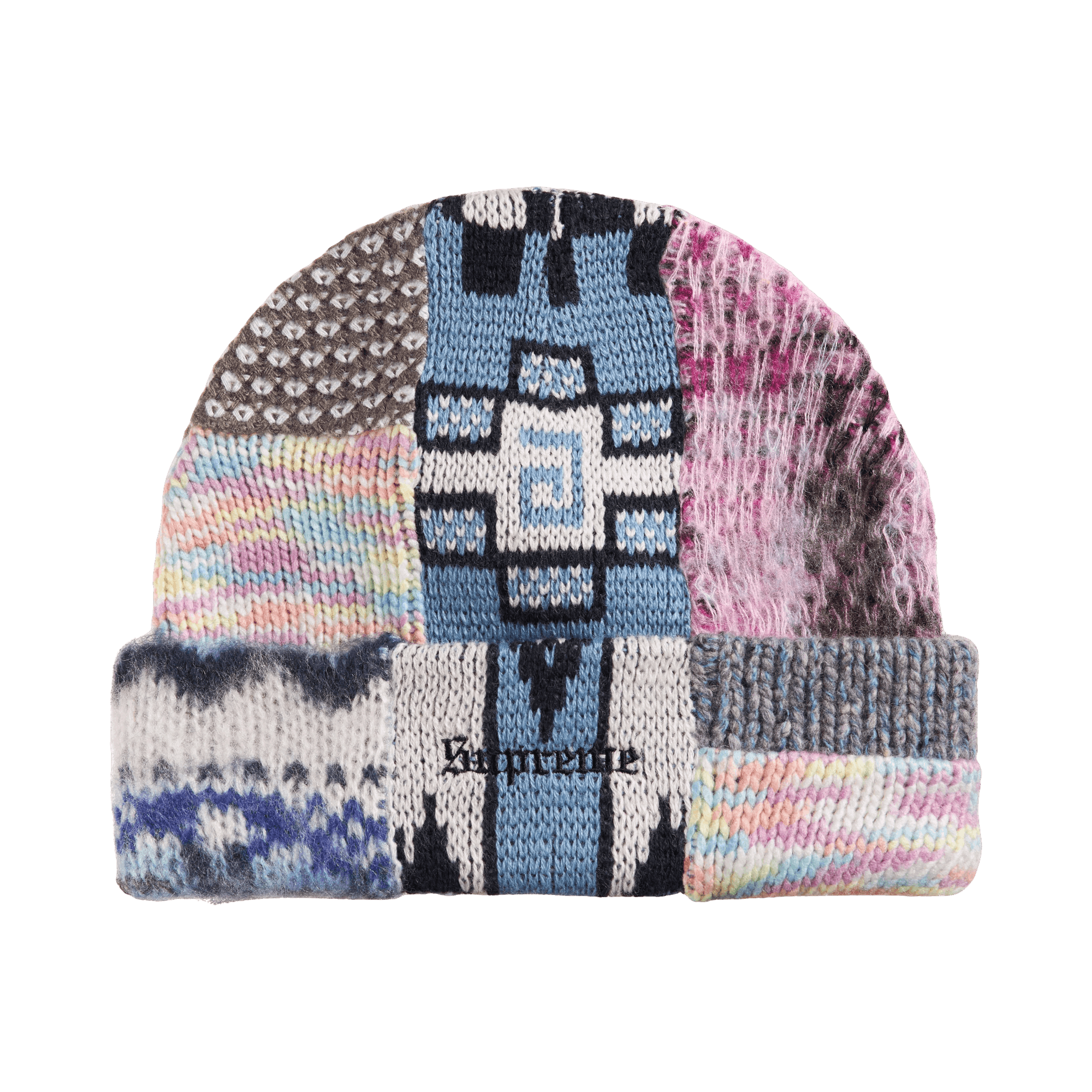 Supreme Patchwork Beanie 'Light Blue'