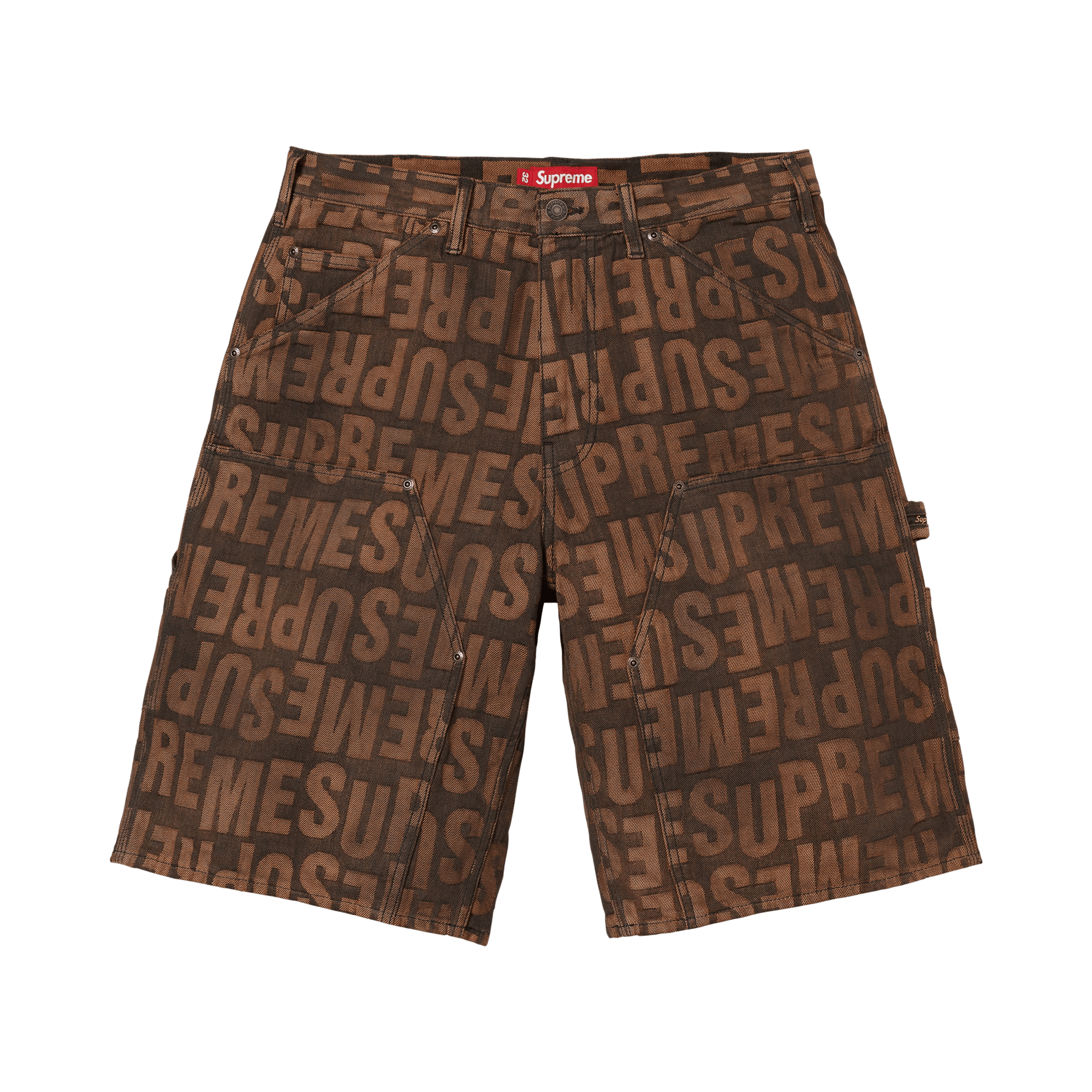 Supreme Repeat Jacquard Double Knee Denim Short 'Dark Brown'