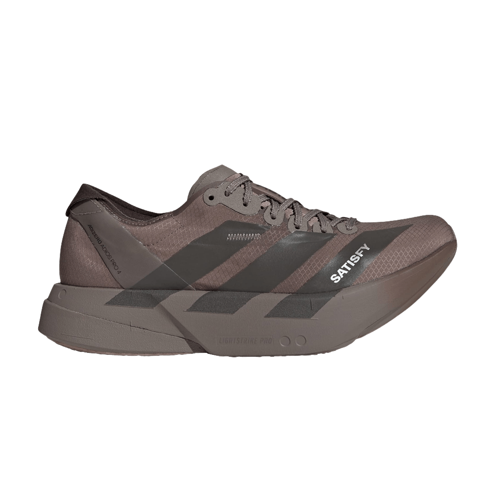 Buy SATISFY x adidas Adizero Adios Pro 4 'Grey Black' - KH8439 | GOAT