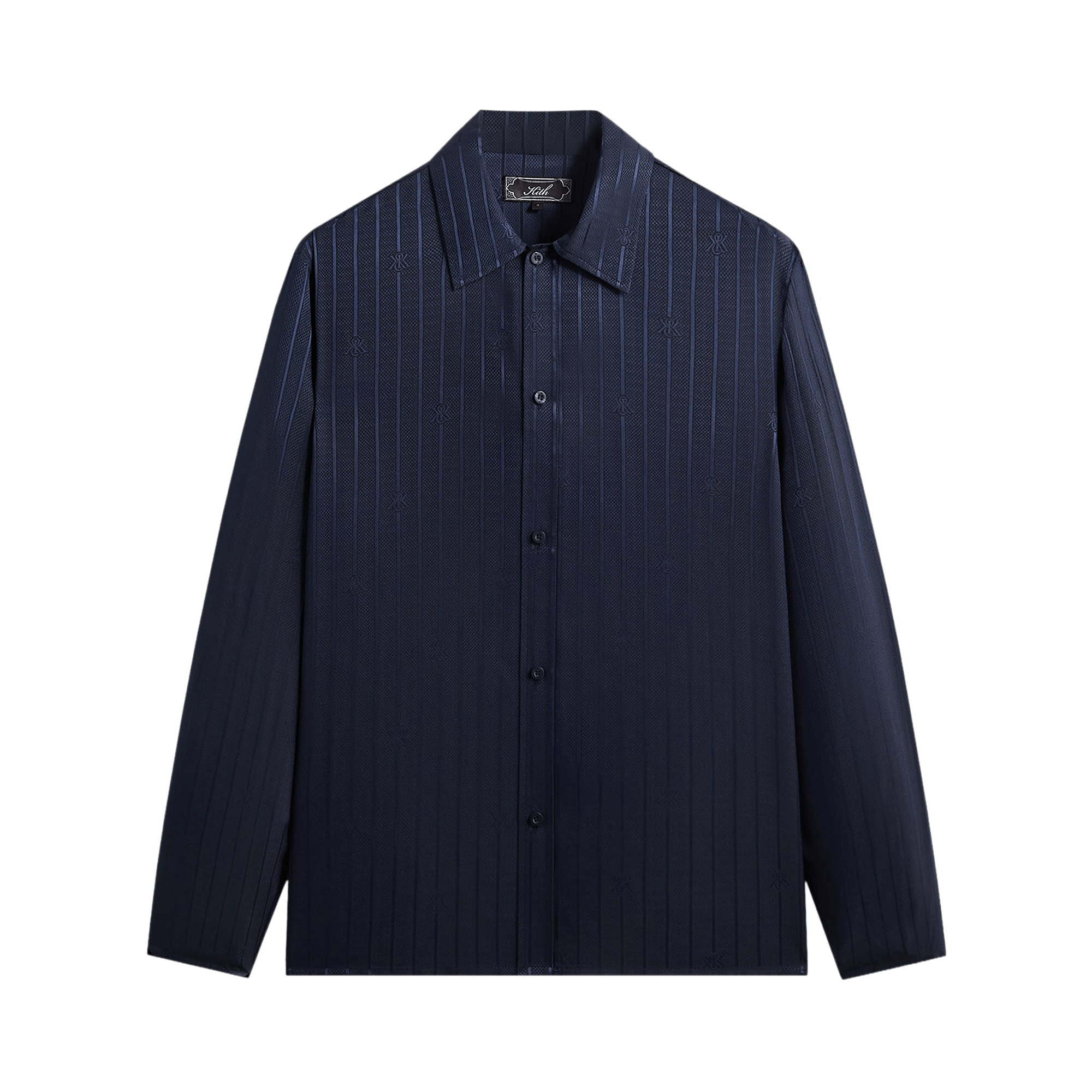 Kith Crest Logo Long Sleeve Boxy Collared Overshirt 'Nocturnal'