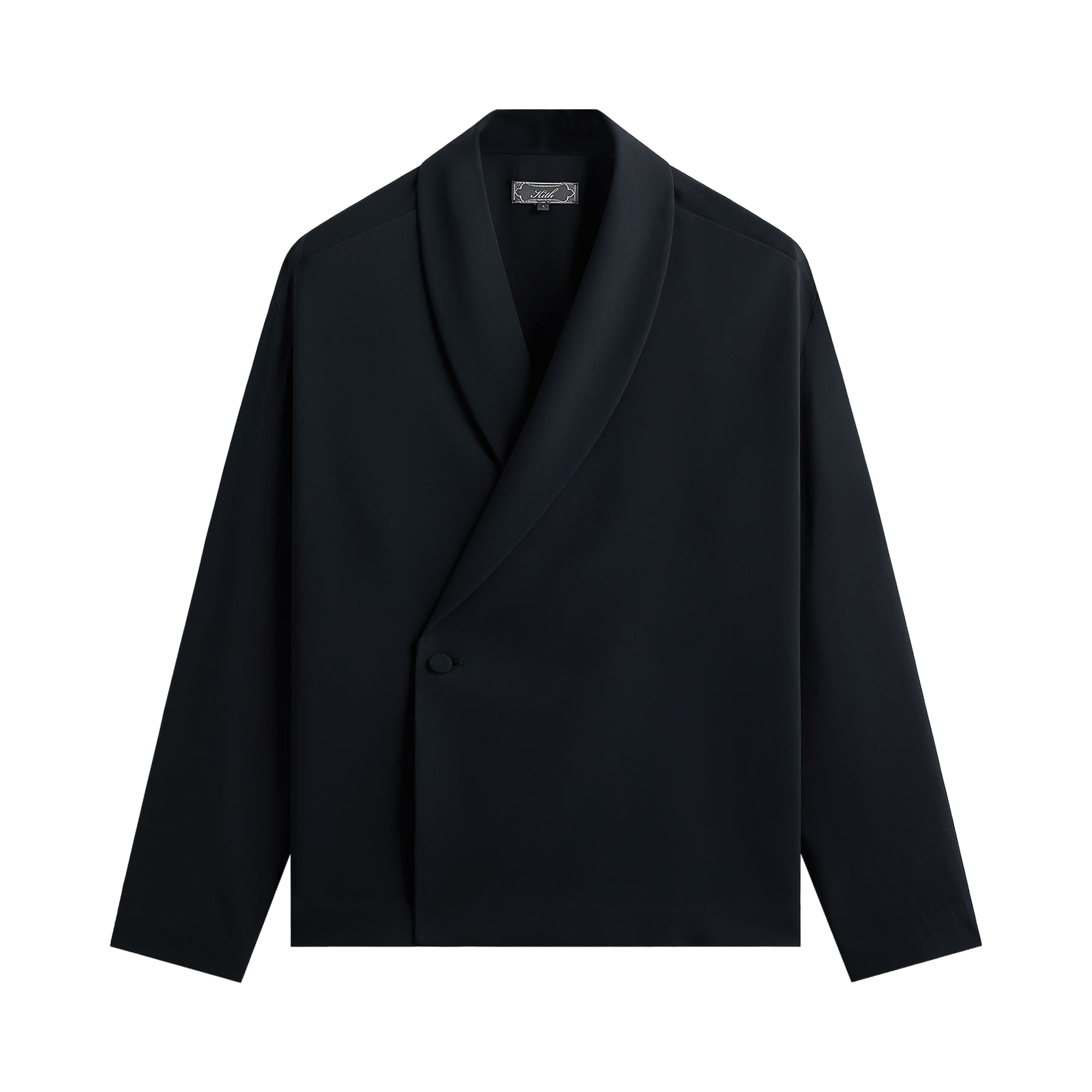 Kith Double Crepe Long Sleeve Thompson Crossover Shirt 'Black'