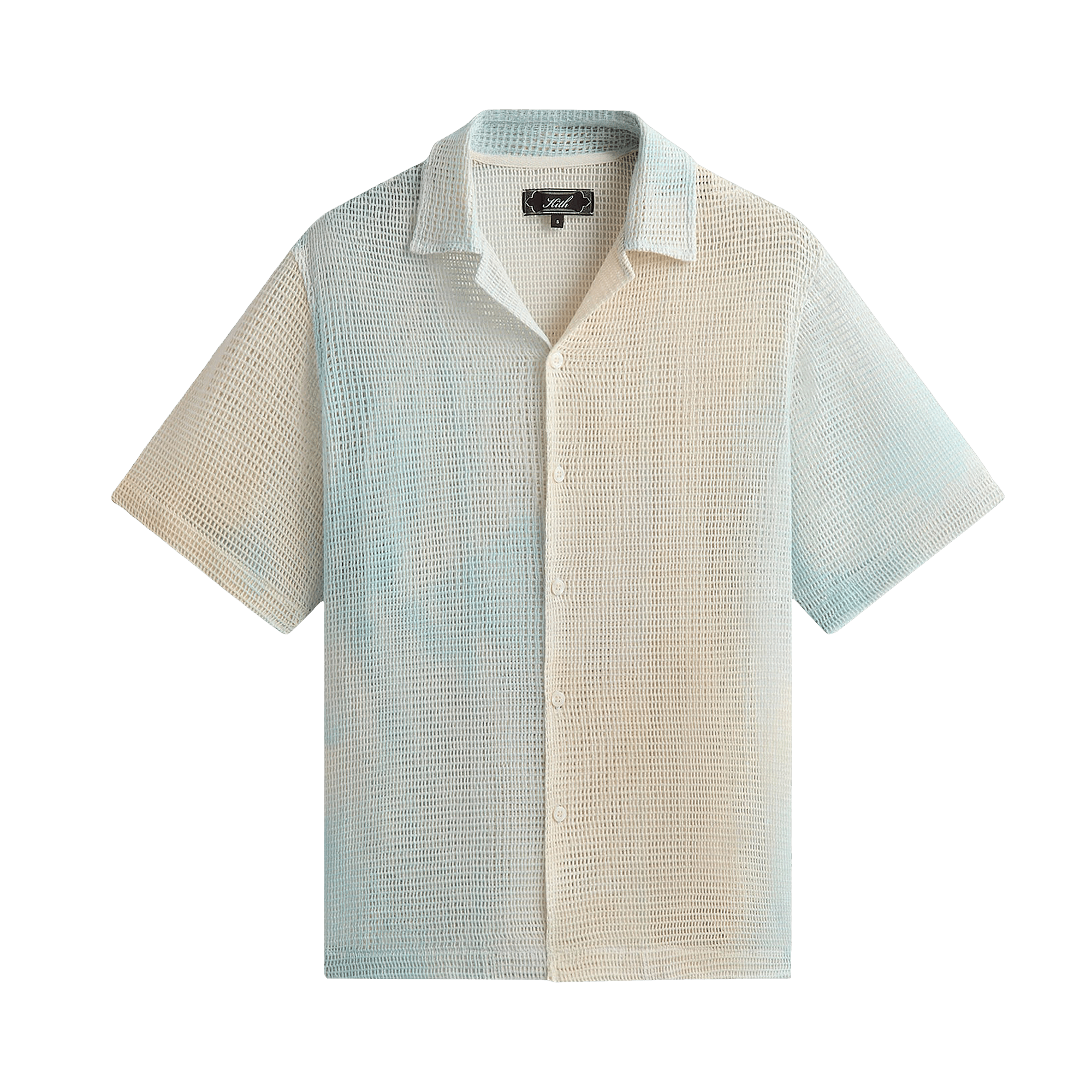 Kith Cloud Dye Cotton Mesh Thompson Camp Collar Shirt 'Larimar'