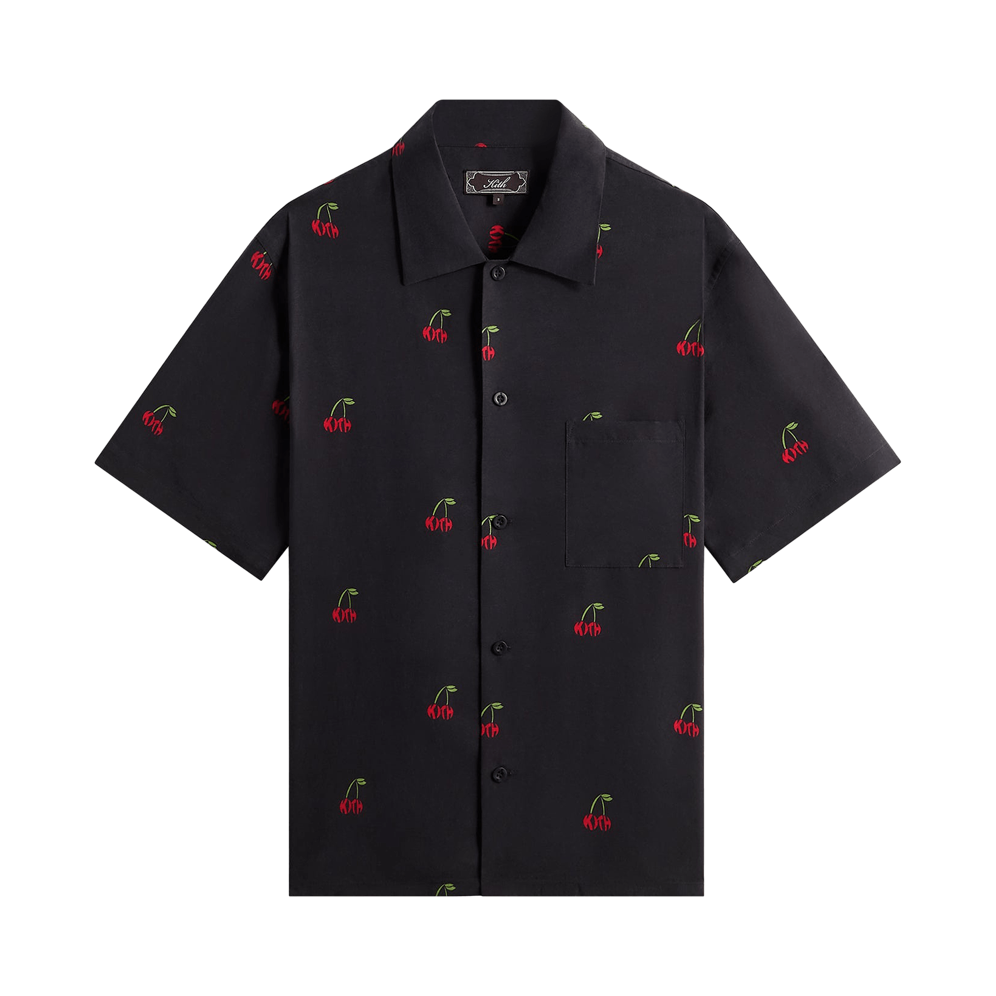 Kith Printed Cherry Cupro Linen Beckham Buttondown 'Black'