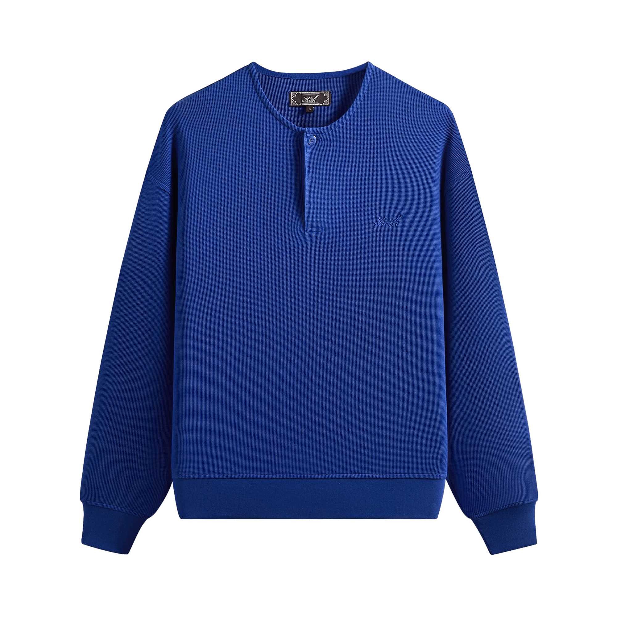 Kith Micro Waffle Long Sleeve Colby Pullover 'Current'