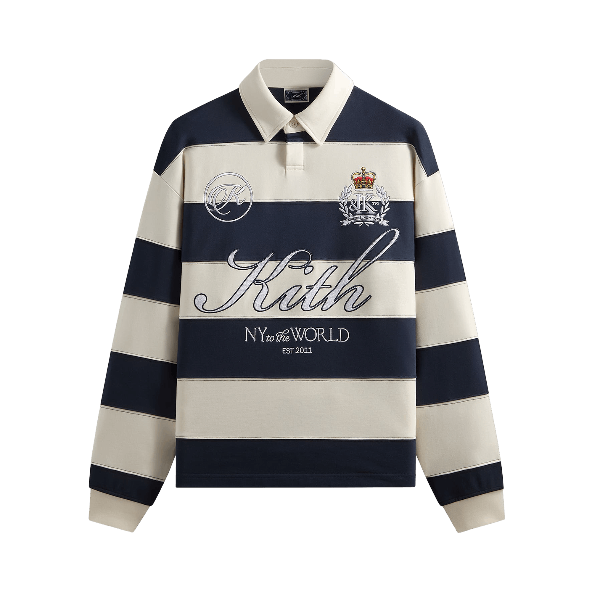 Kith Compact Fleece Striped Rugby 'Nocturnal'