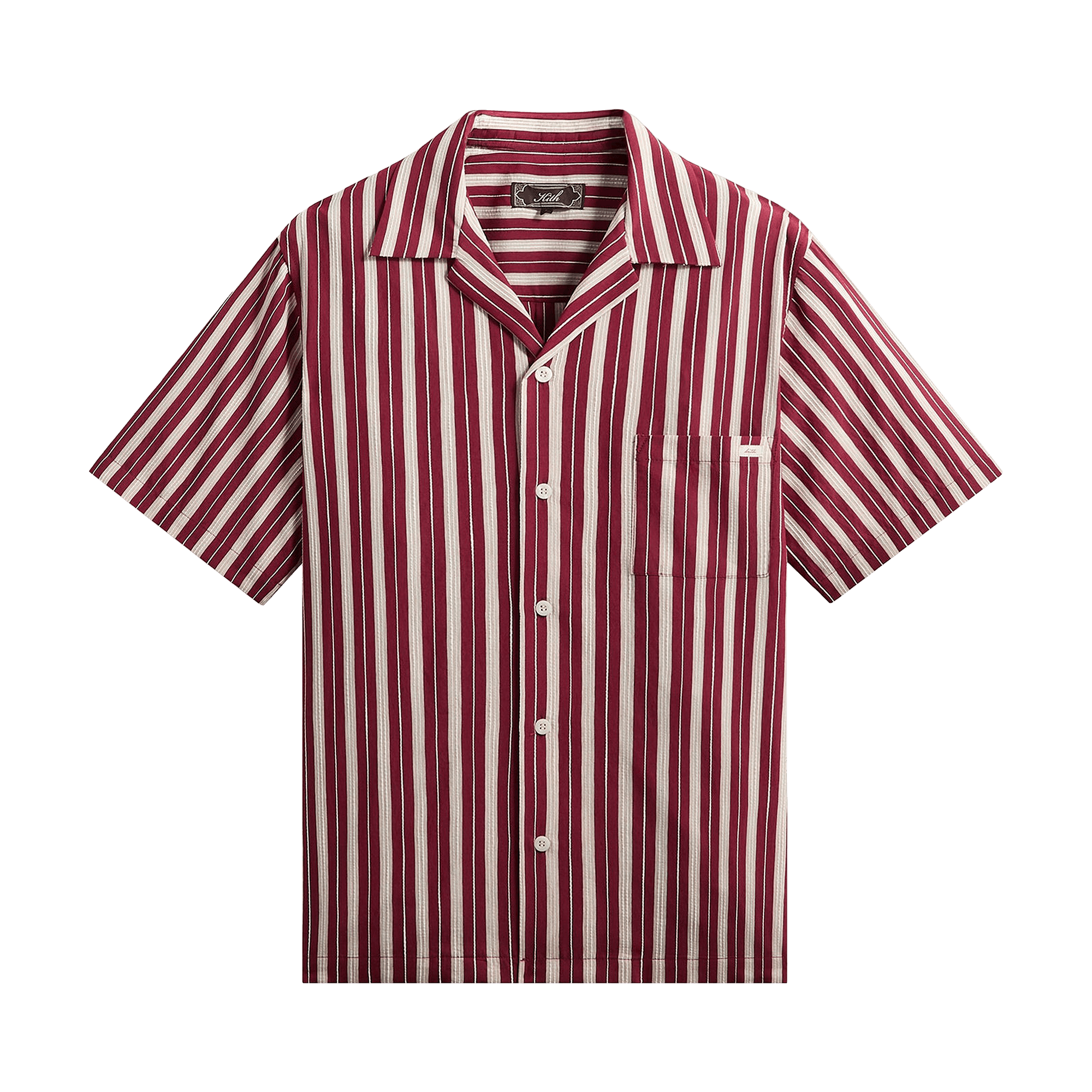 Kith Barre Stripe Thompson Camp Collar Shirt 'Plum'