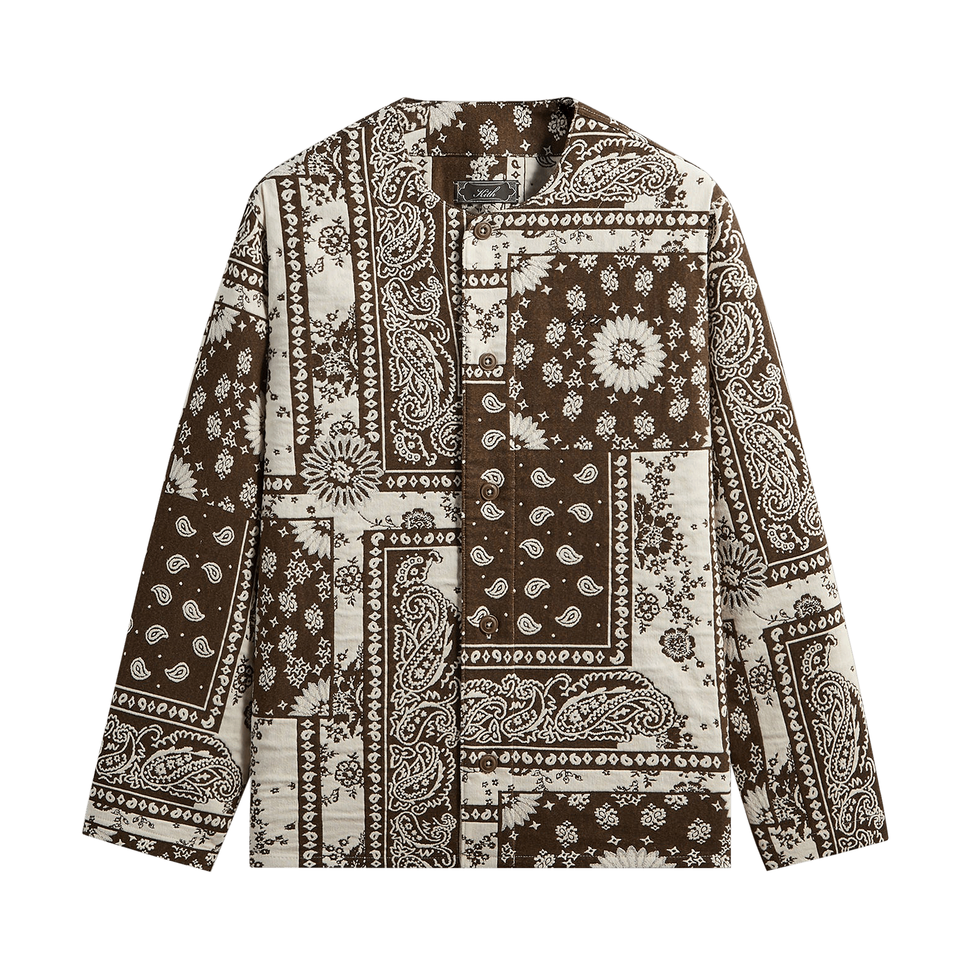 Kith Bandana Jacquard Long Sleeve Willis Shirt 'Coffee'