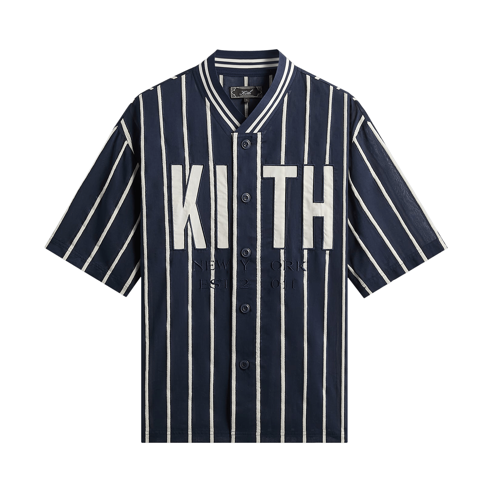 Kith Silk Linen Chenille Stripe Pacey Shirt 'Nocturnal'