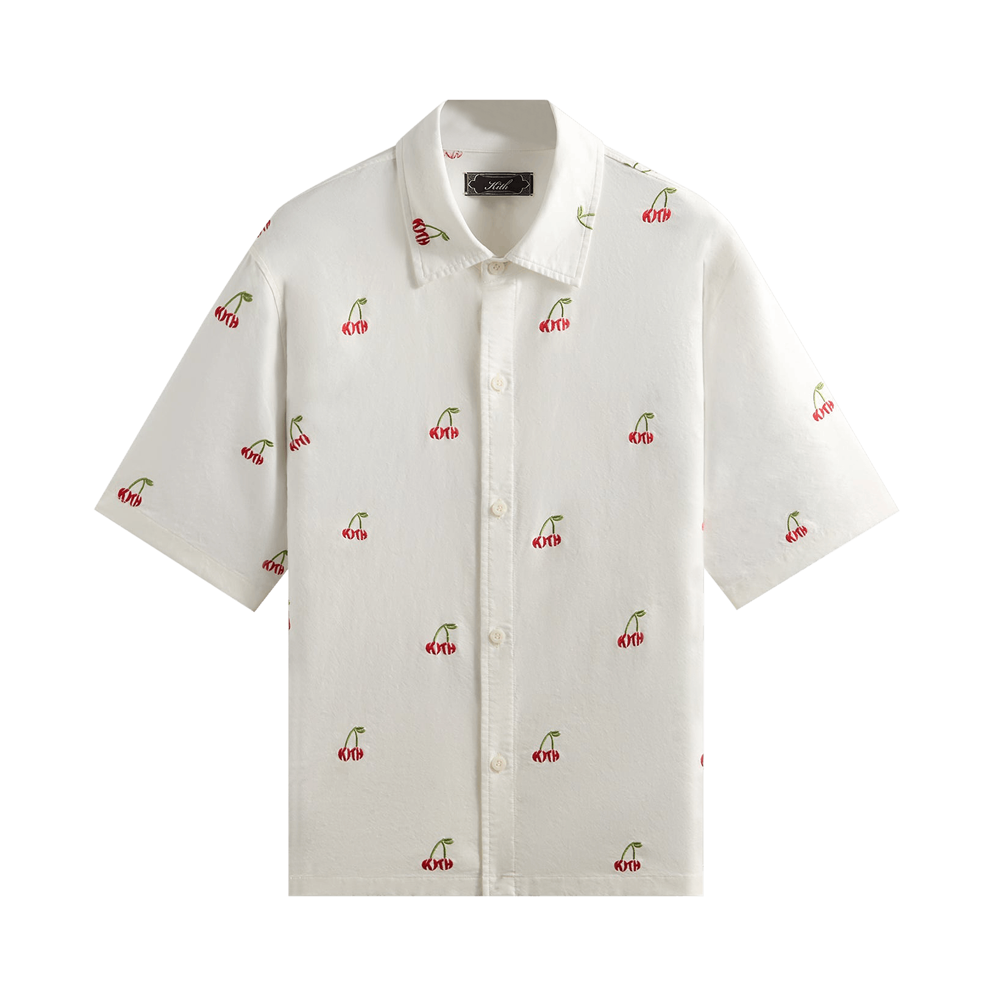 Kith Embroidered Cherry Oxford Cotton Harvey Shirt 'Sandrift'