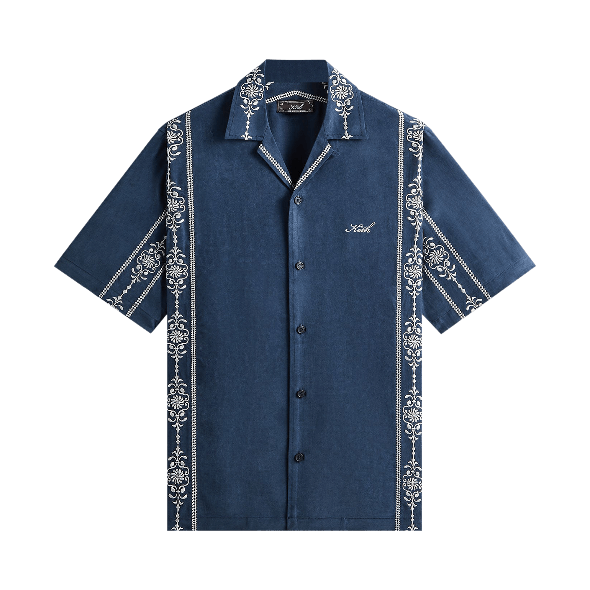 Kith Cupro Linen Thompson Camp Collar Shirt 'Nocturnal'