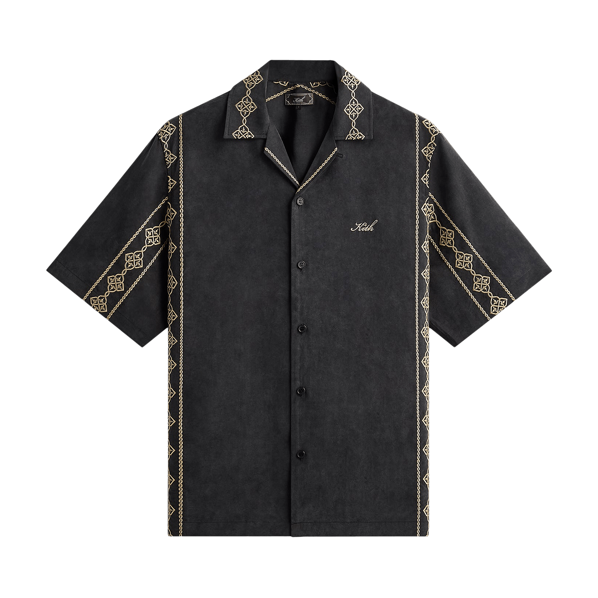 Kith Cupro Linen Thompson Camp Collar Shirt 'Black'