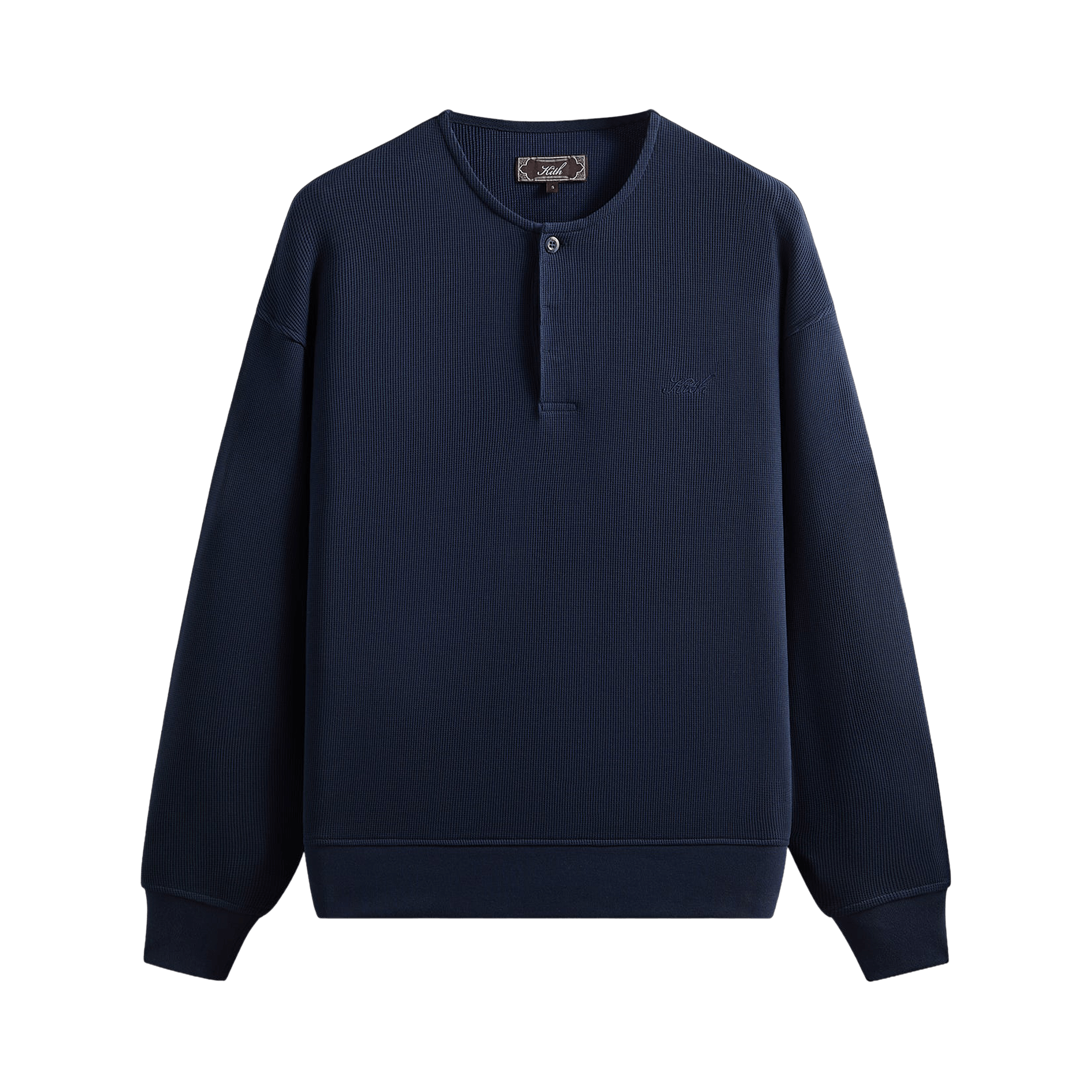 Kith Micro Waffle Long Sleeve Colby Pullover 'Nocturnal'