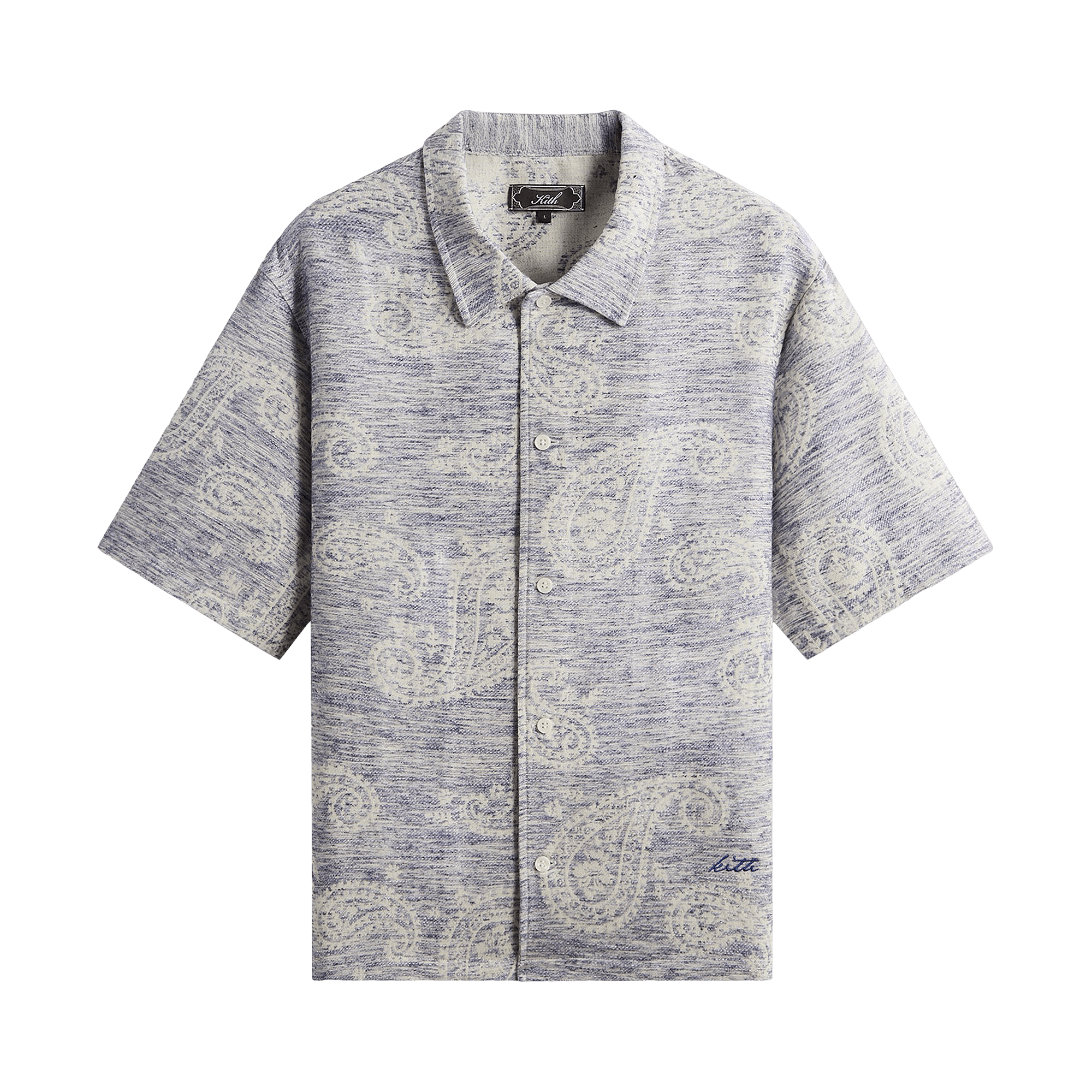 Kith Heathered Paisley Torin Shirt 'Light Indigo'