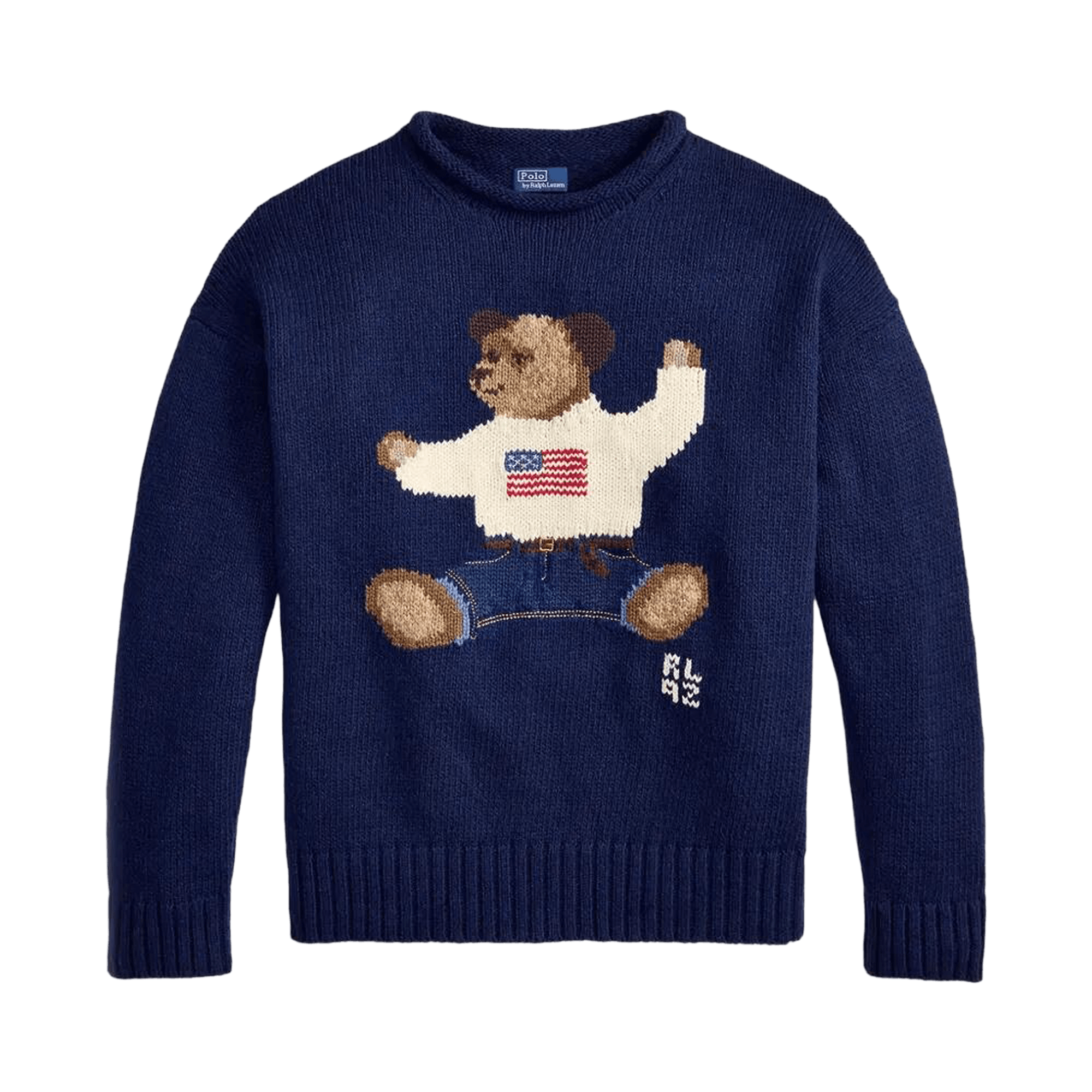 Polo Ralph Lauren Bear Long-Sleeve Pullover Sweater 'Newport Navy/Multicolor'