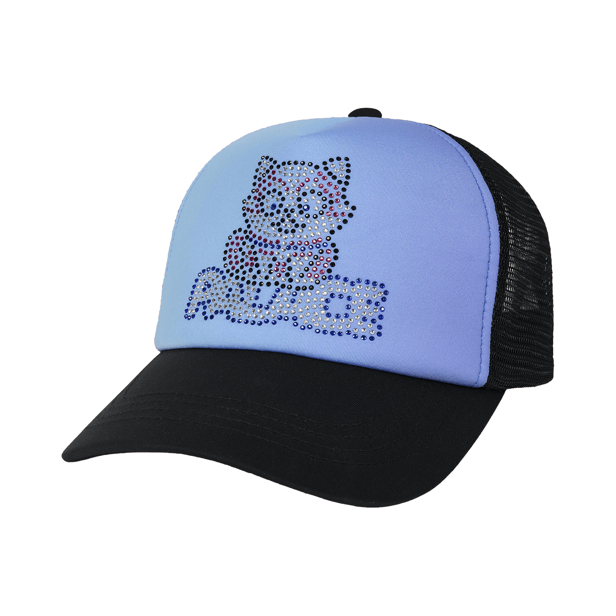 Palace Kitty Rhinestone Trucker 'Black'