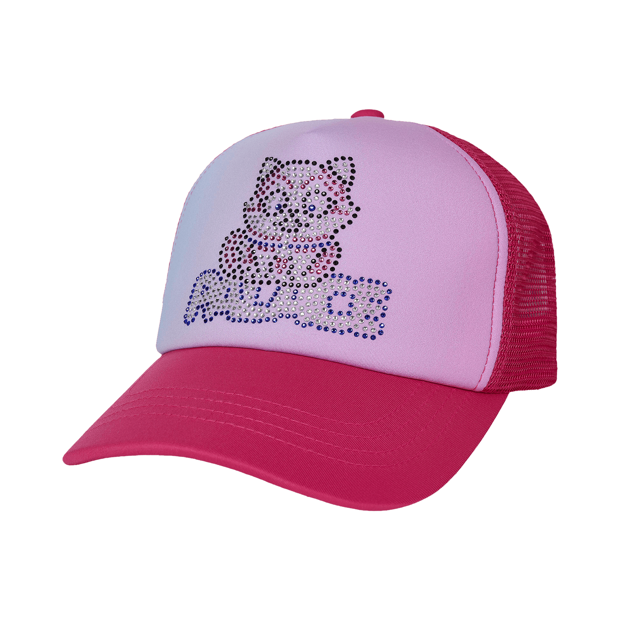 Palace Kitty Rhinestone Trucker 'Sweet Pink'