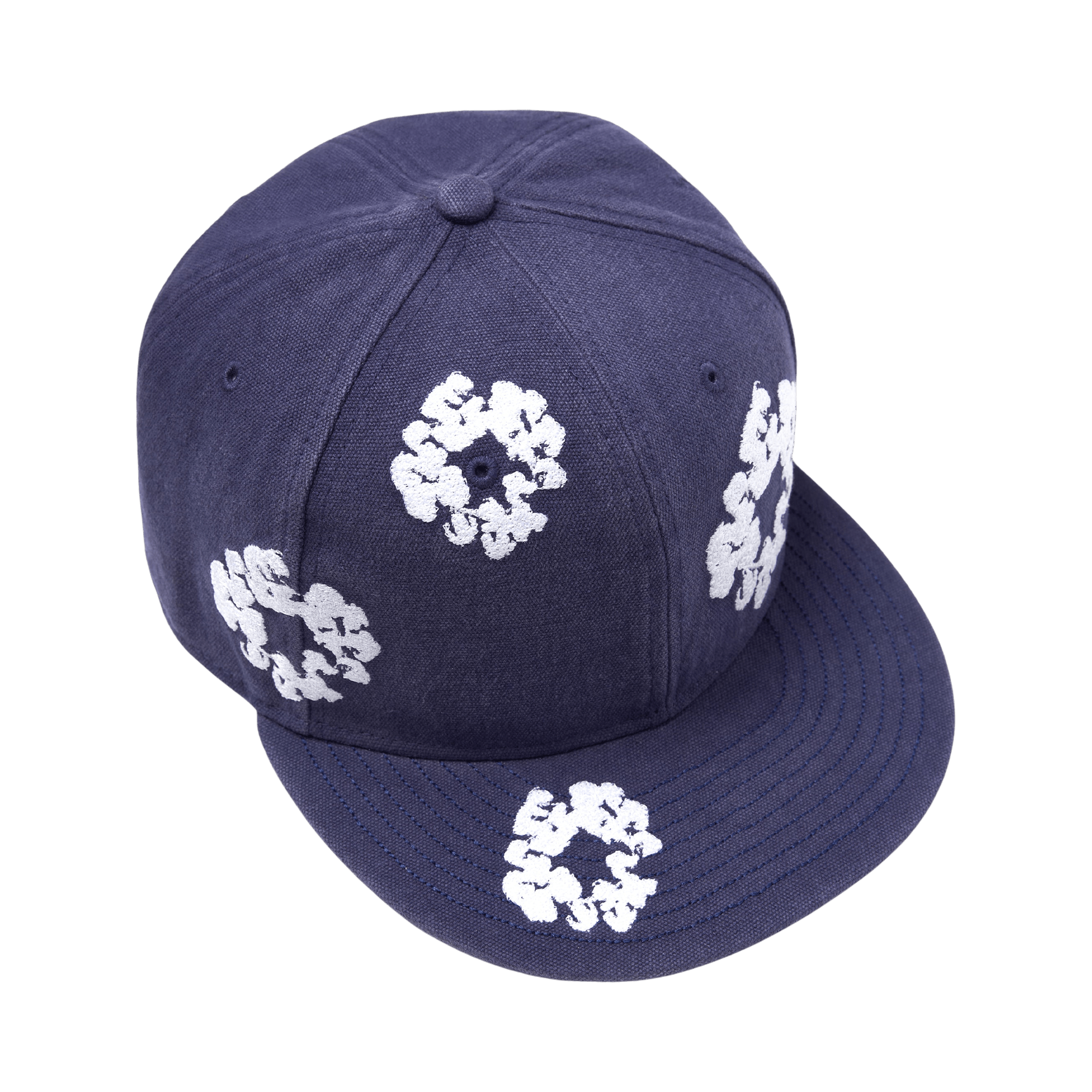 Denim Tears Cotton Wreath New Era 59FIFTY Canvas Fitted Cap 'Indigo'