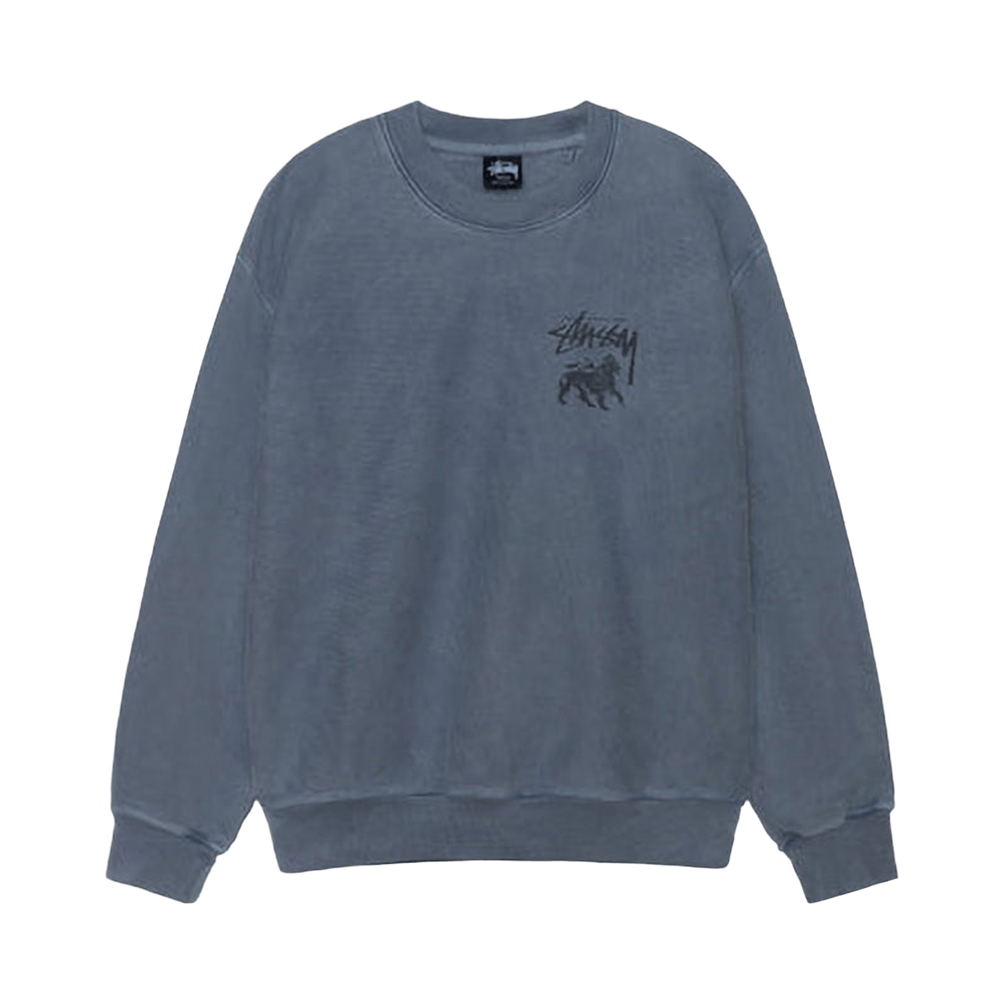 Stussy Rasta Lion Pigment Dyed Crew 'Navy'