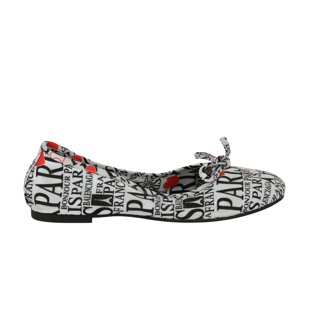 Wmns Balenciaga Leopold Printed Ballet Flat 'White Black Red'