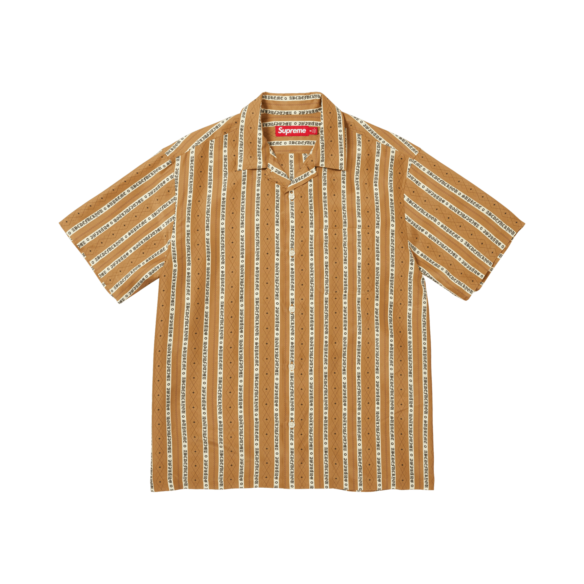 Supreme Old English Stripe Silk Short-Sleeve Shirt 'Gold'