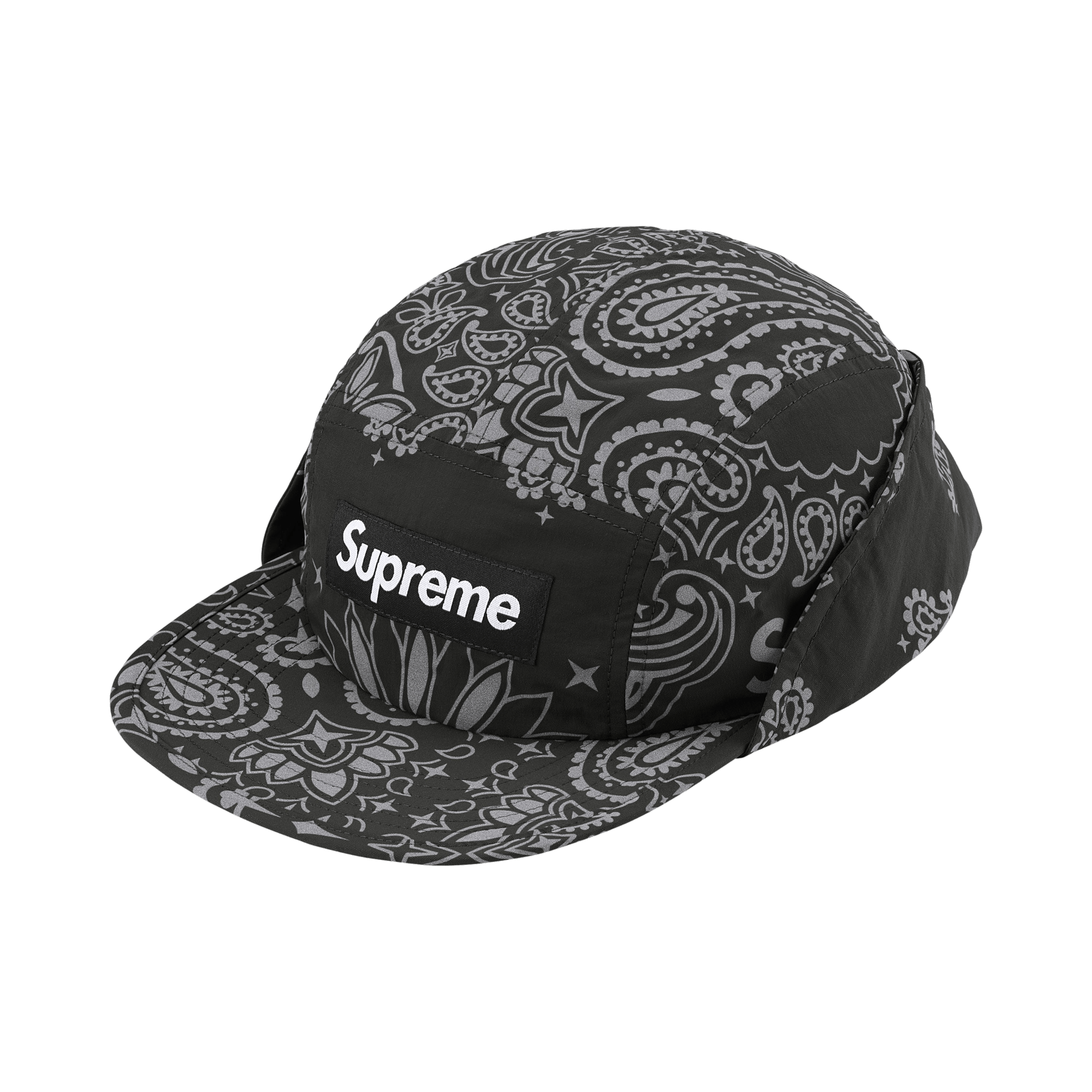 Supreme Reflective Bandana Sunshield Camp Cap 'Black'