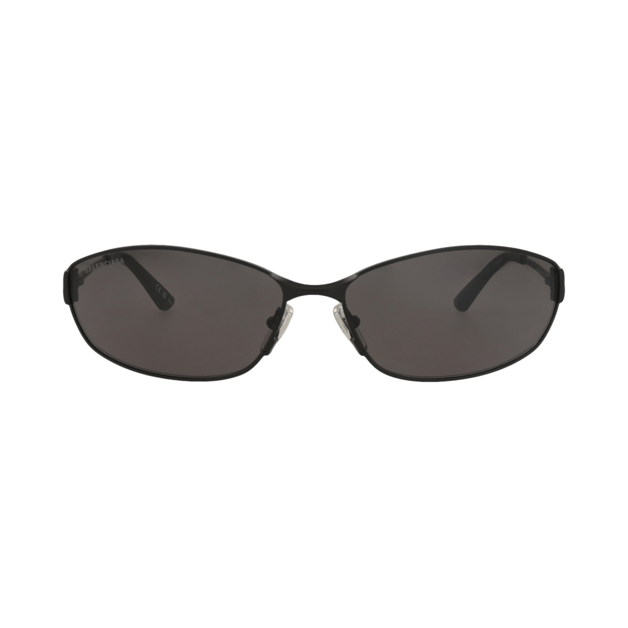 Balenciaga Square-Frame Metal Sunglasses 'Black/Grey'