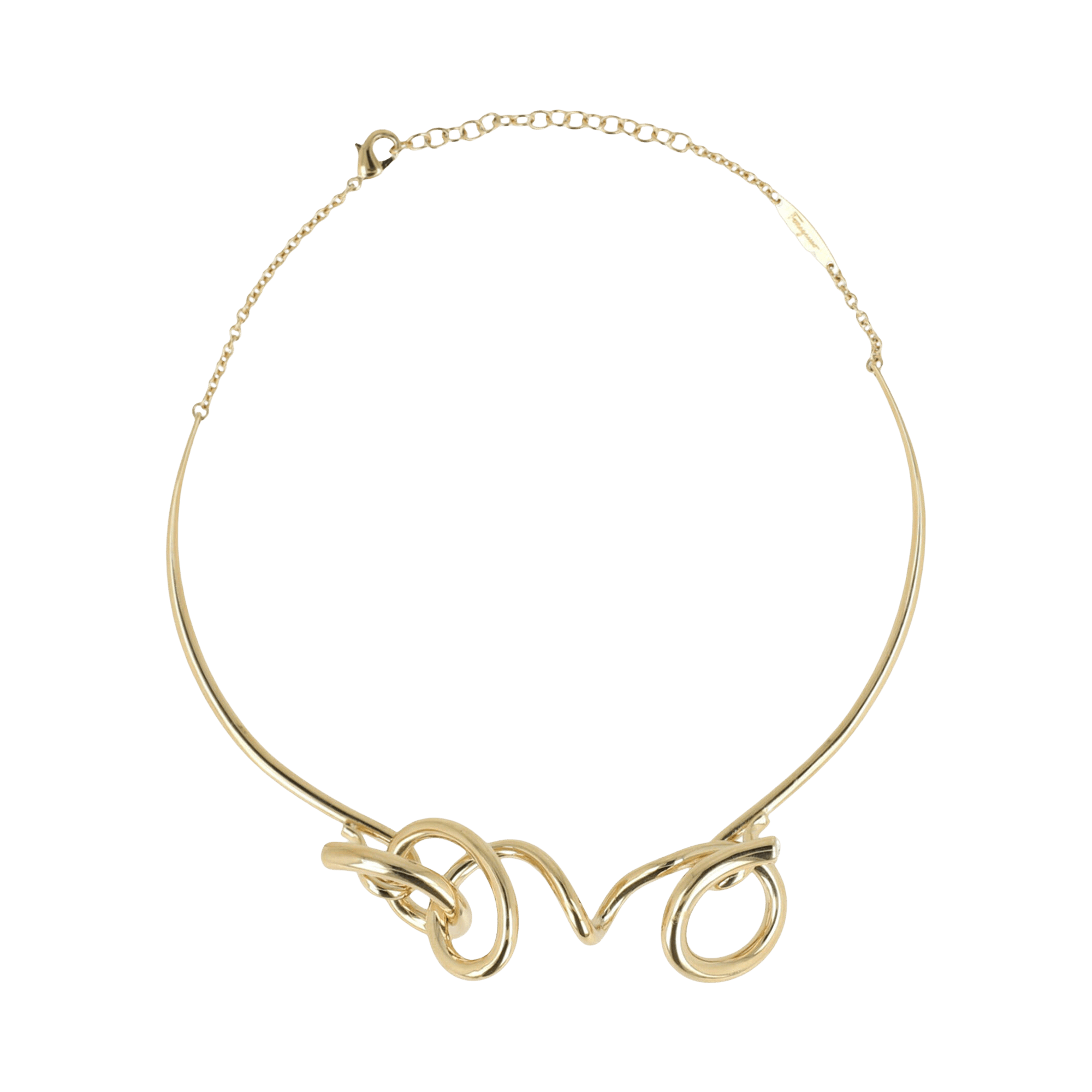 Ferragamo Sculptural Semi-Rigid Collar 'Gold'
