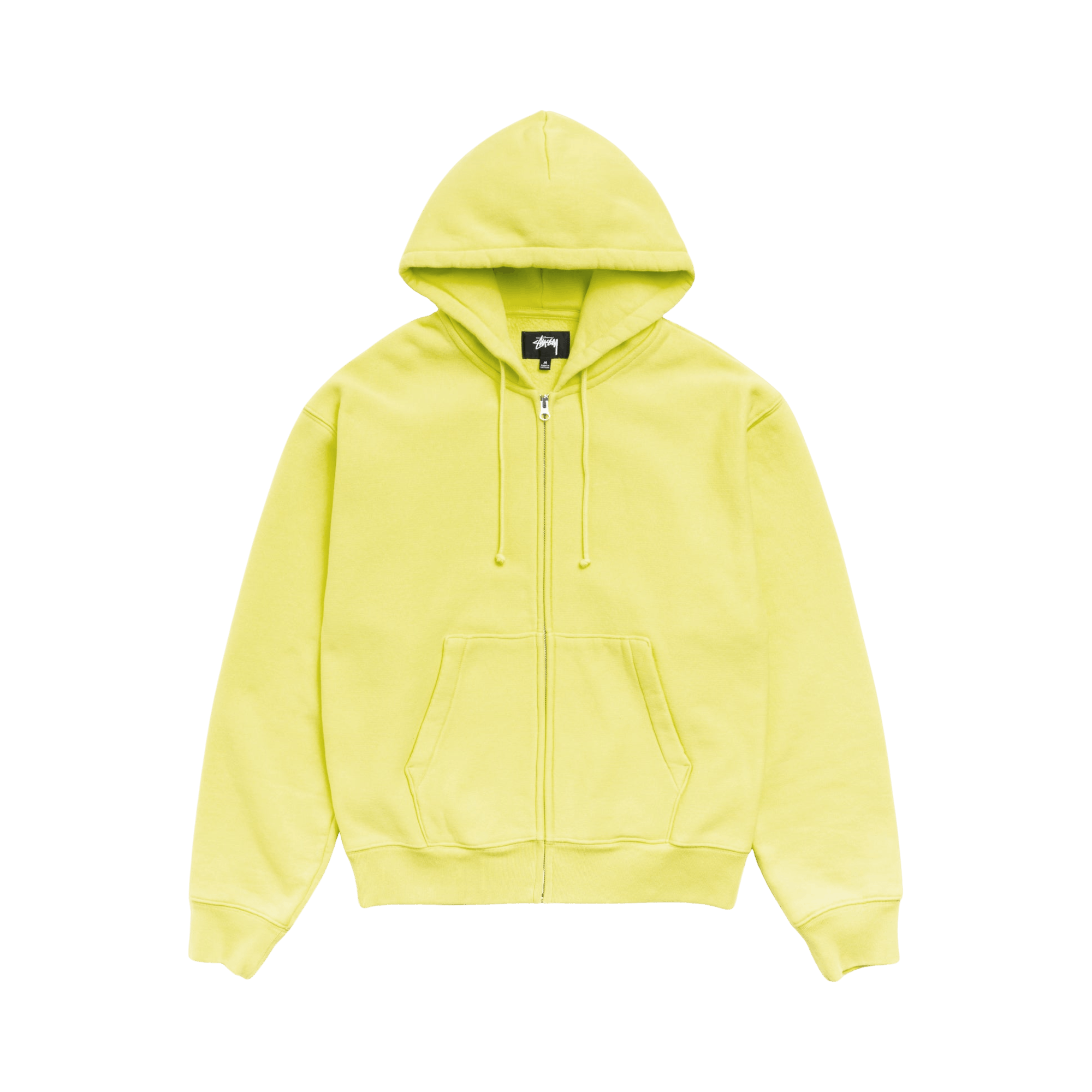 Stussy Cursive Applique Zip Hoodie 'Lime'