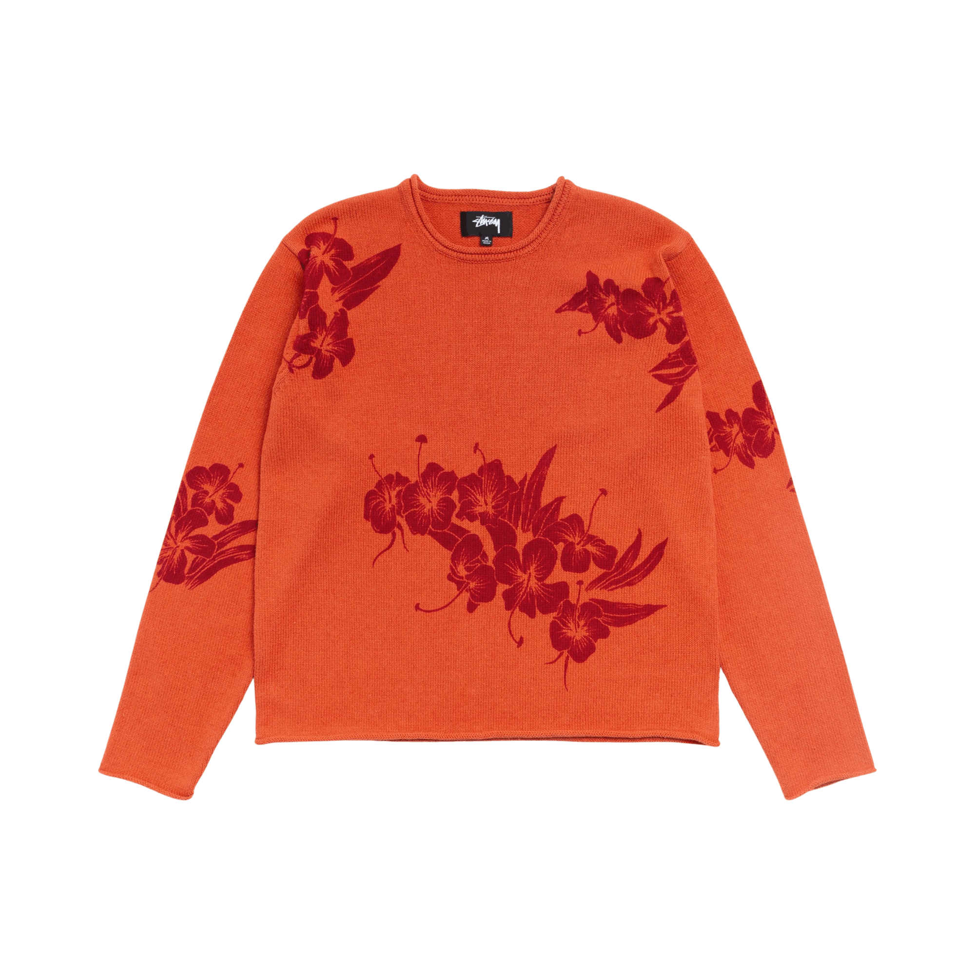 Stussy Floral Roll Neck Sweater 'Rust'