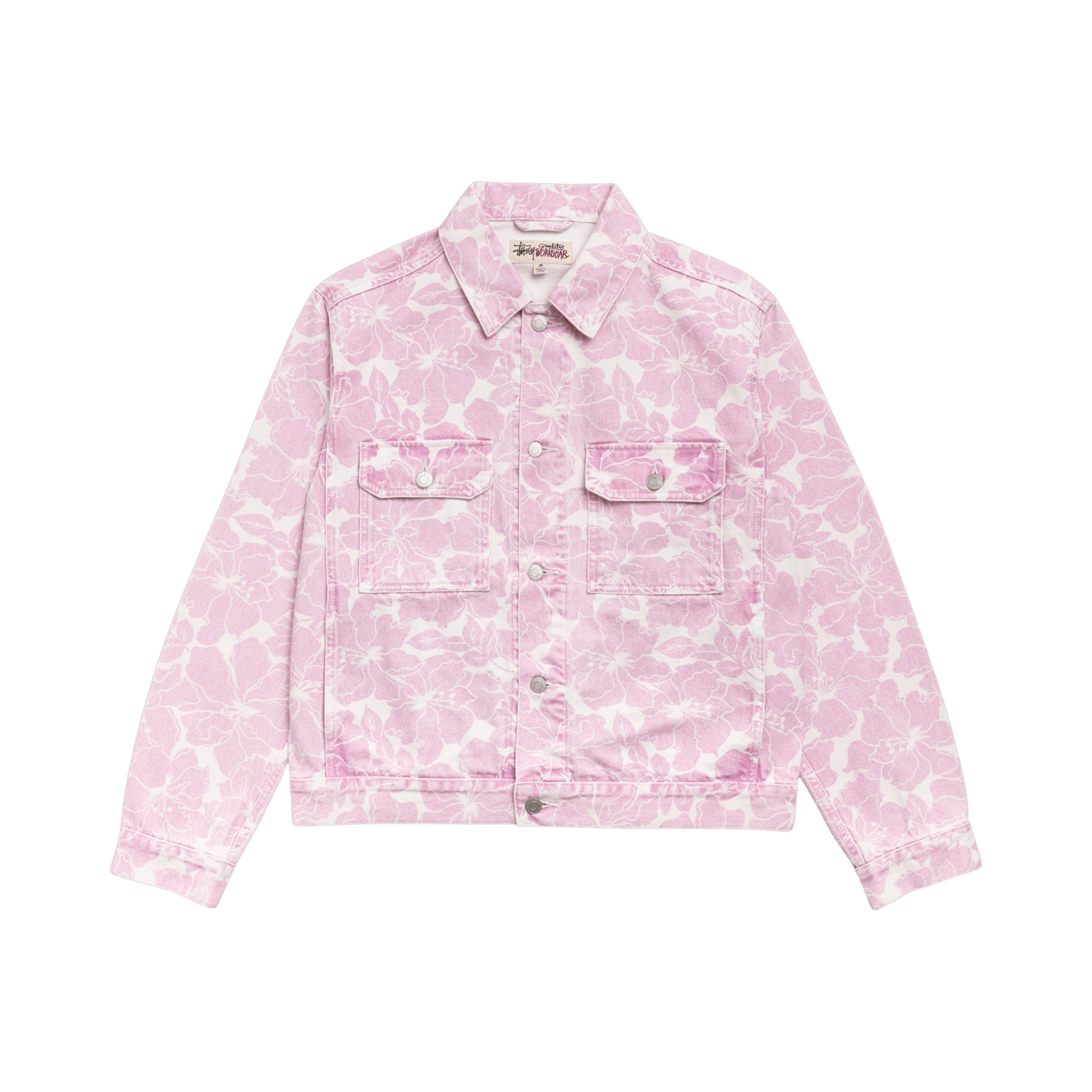 Stussy Denim Trucker Jacket 'Pink Hawaiian'