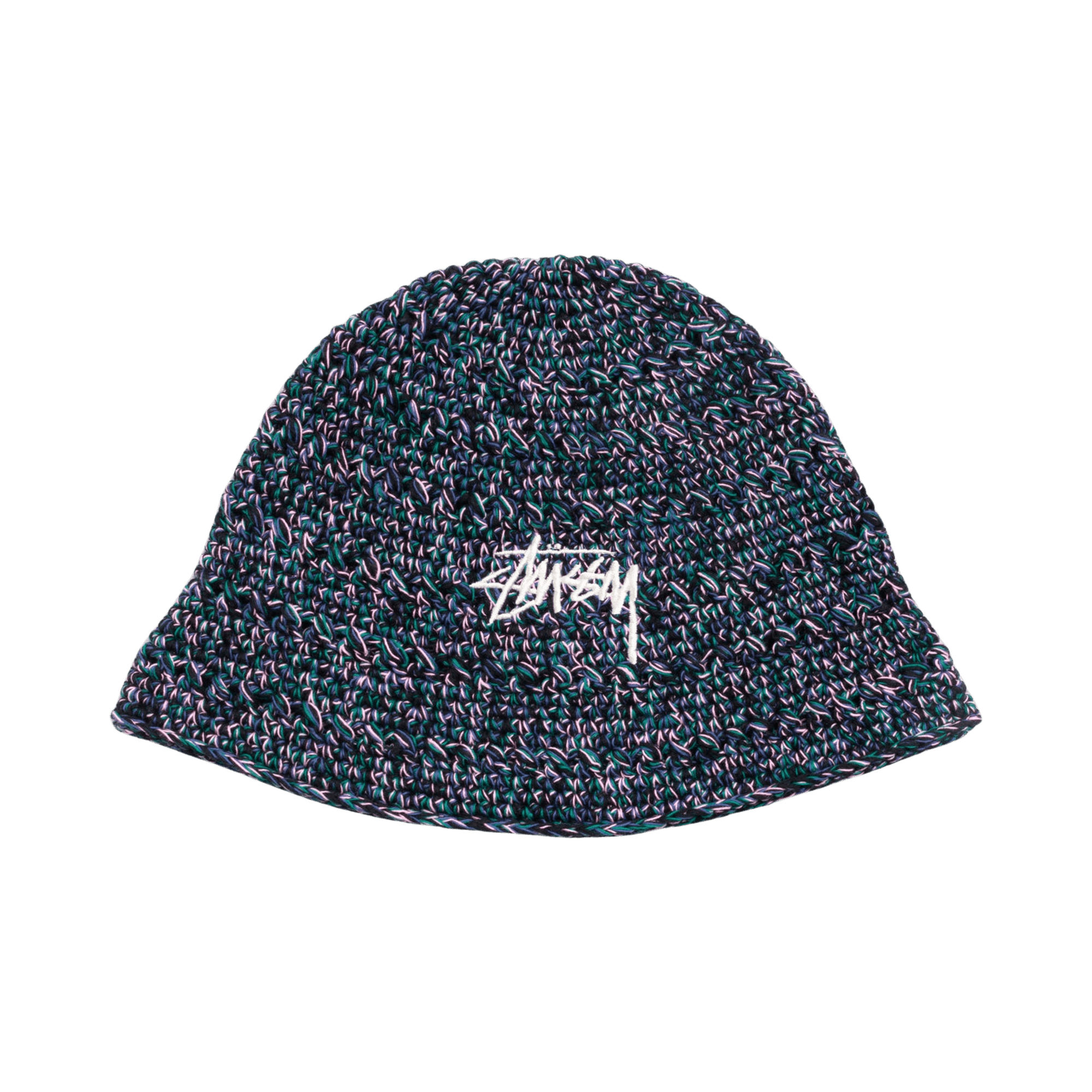 Stussy Hemp Stock Knit Bucket Hat 'Multi Navy'