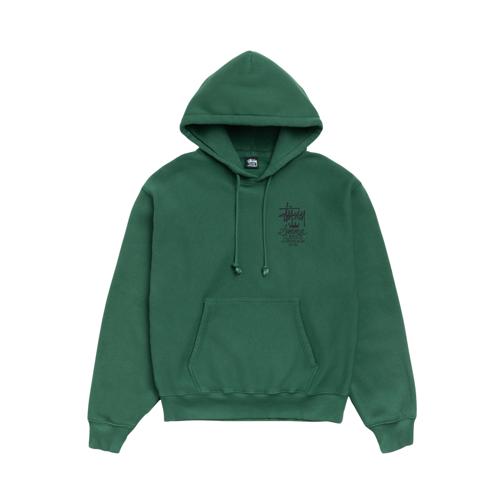 Stussy Summer Classics Hoodie Garment Dyed 'Pine'