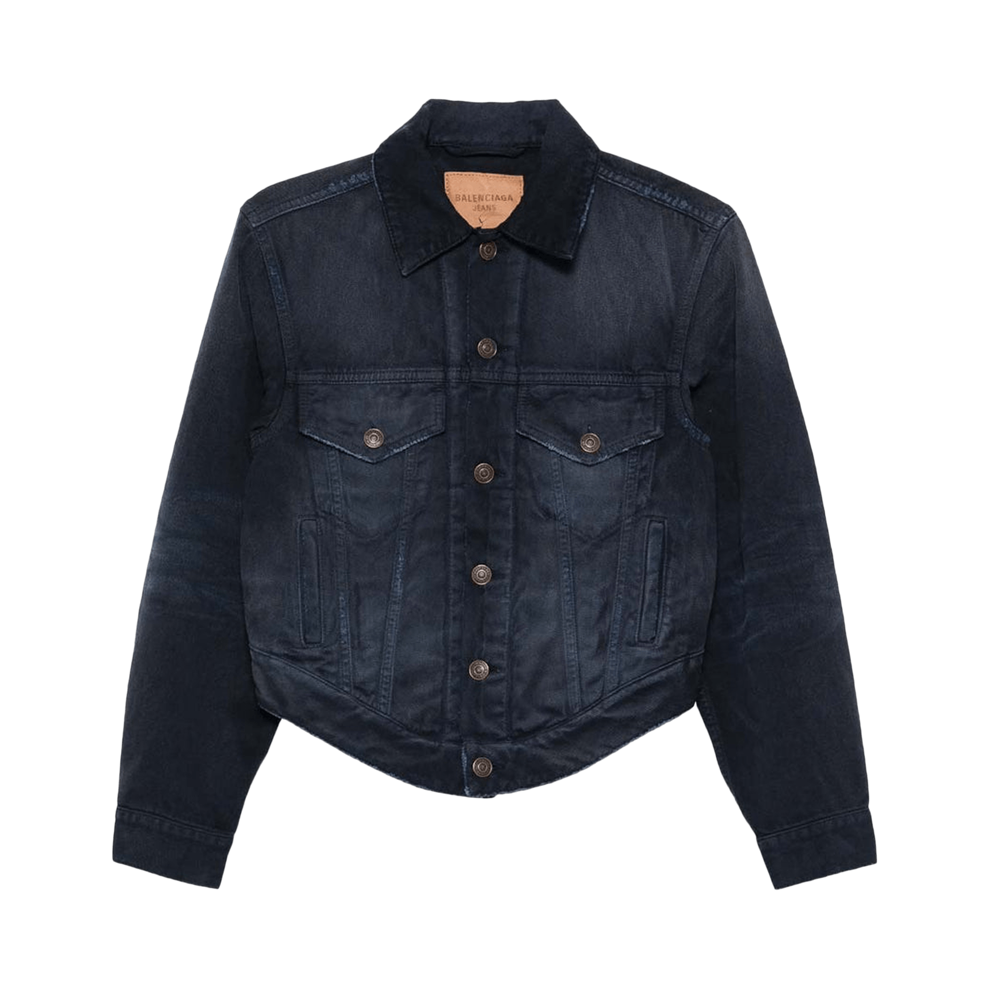 Balenciaga Curved Waistband Jacket 'Navy/Dirty Dark Blue'