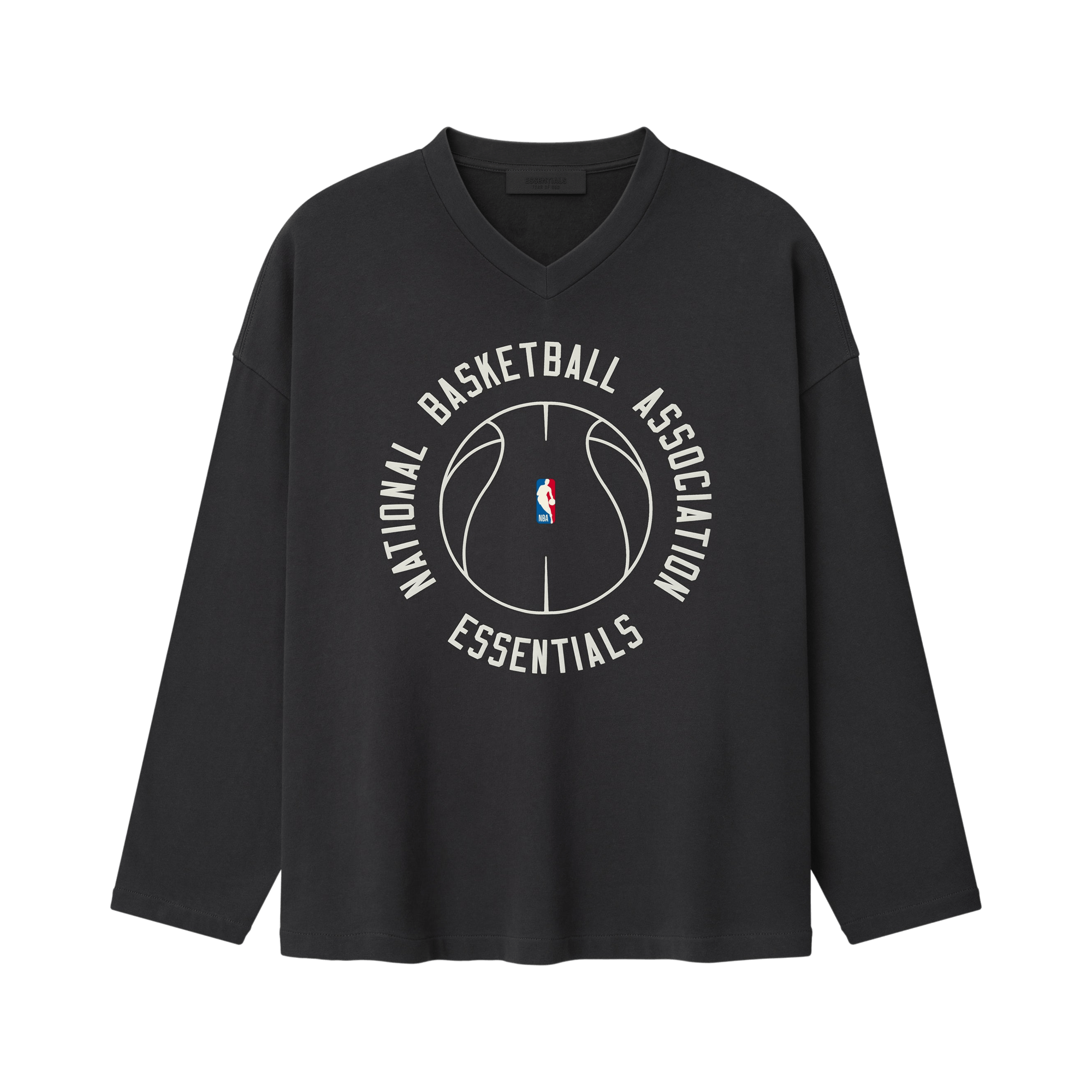 Fear of God Essentials NBA x Barkley Hendricks Long Sleeve V-Neck Tee 'Faded Black'