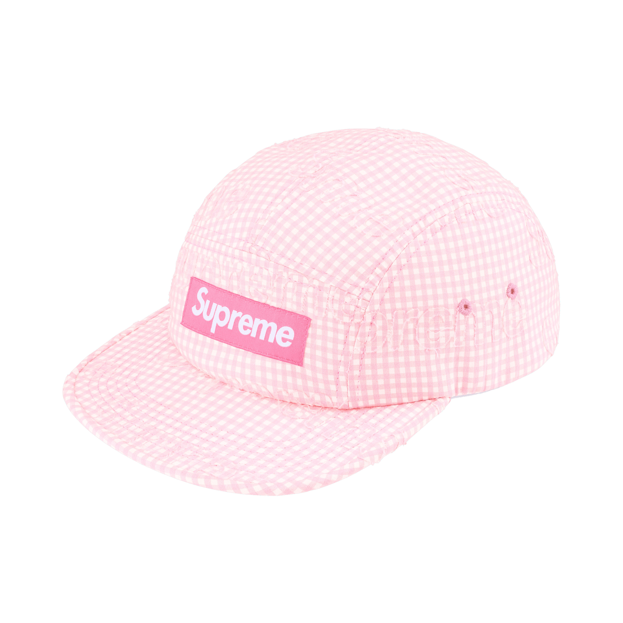 Supreme Monogram Gingham Camp Cap 'Pink'