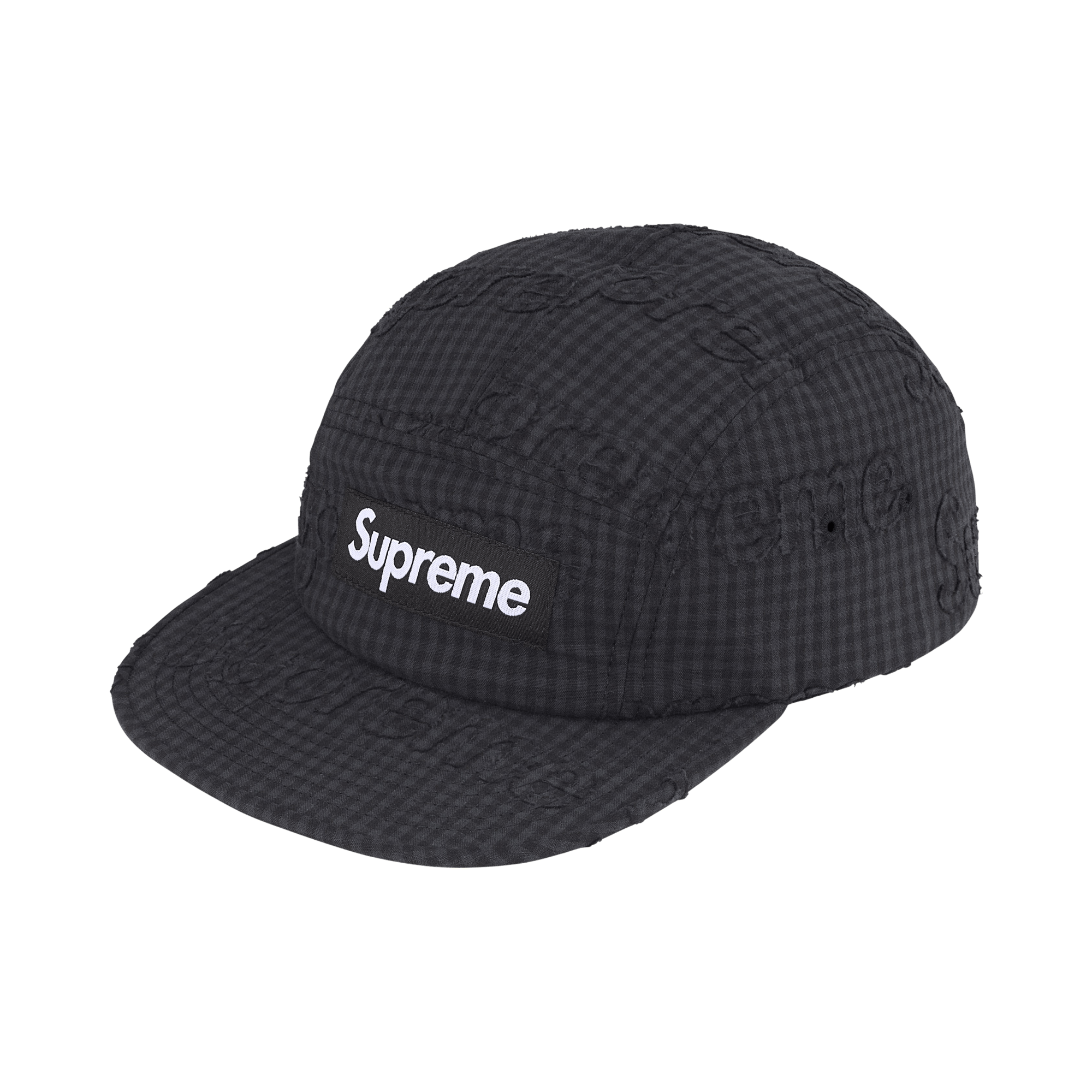 Supreme Monogram Gingham Camp Cap 'Black'