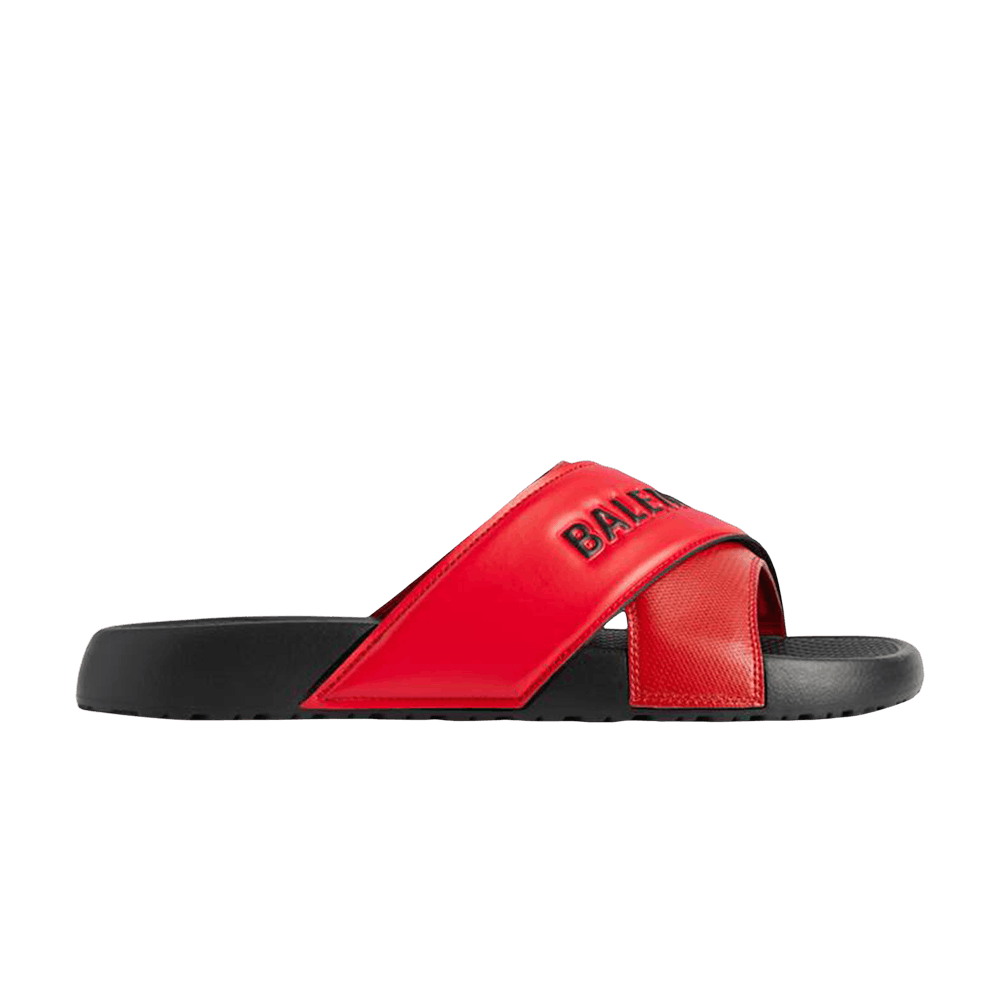 Balenciaga Sporty Pool Slide Sandal 'Black Red'