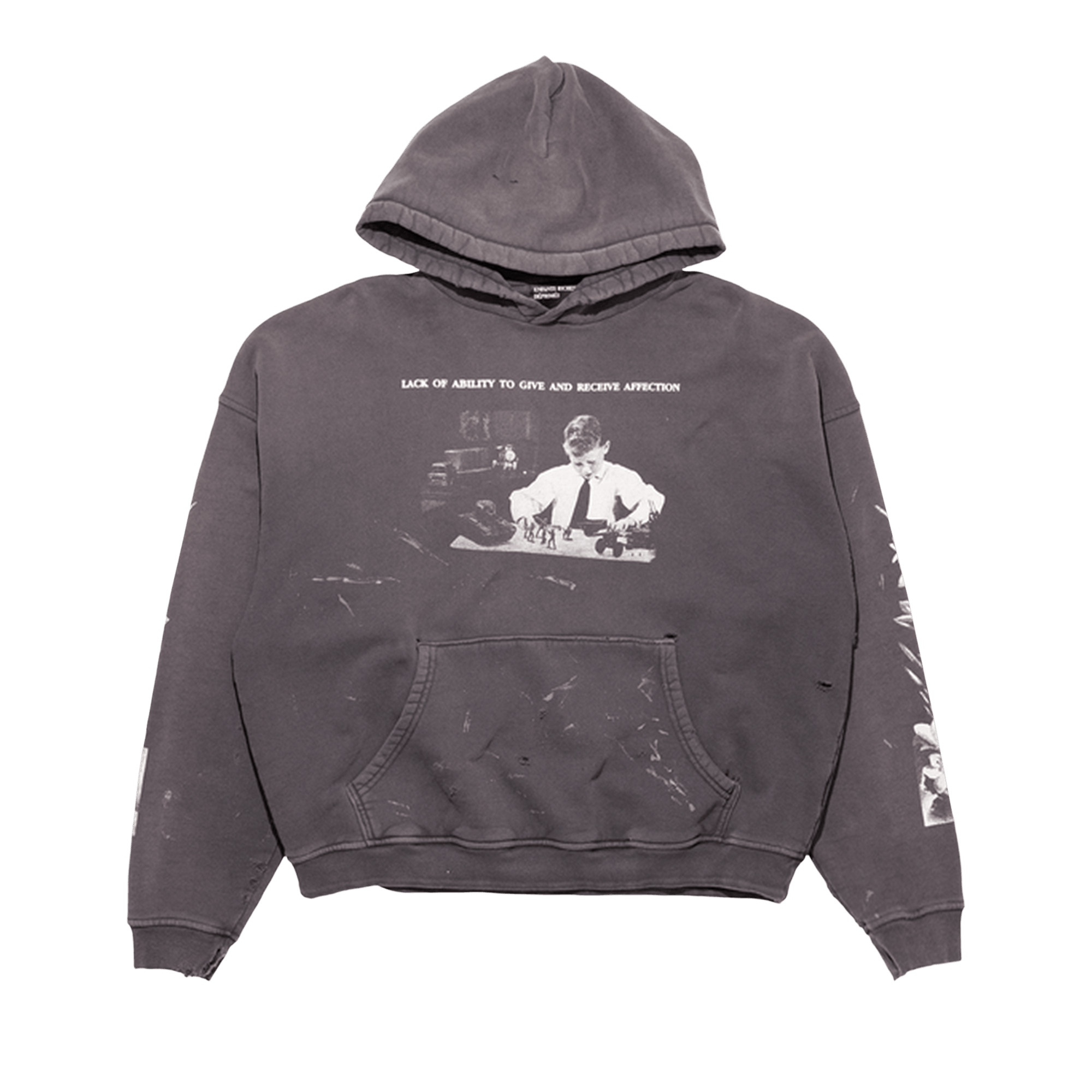 Enfants Riches Déprimés Head Against The Bars Hoodie 'Washed Black'