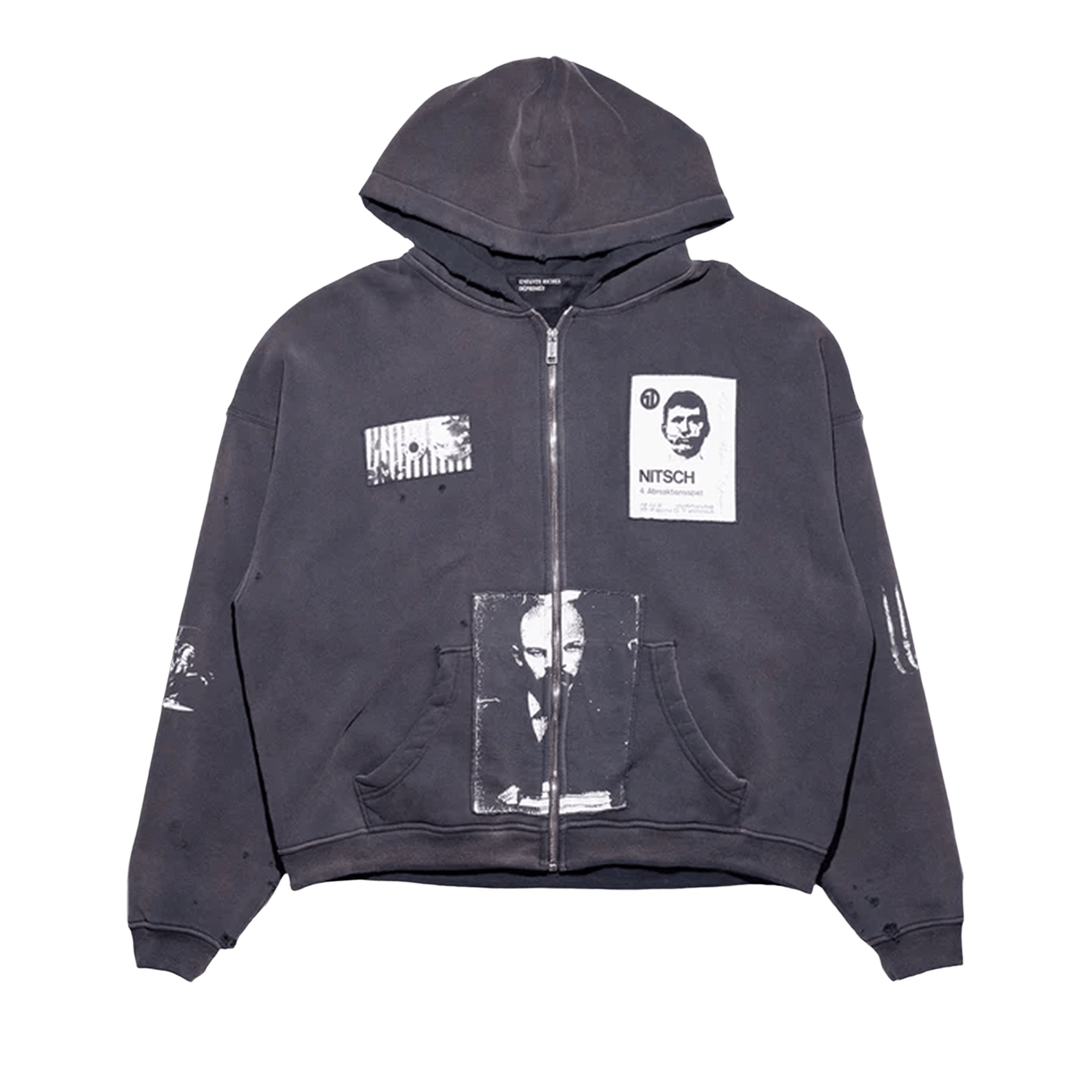 Enfants Riches Déprimés Lenin's Nap Time Assemblage Zip Hoodie 'Washed Black'