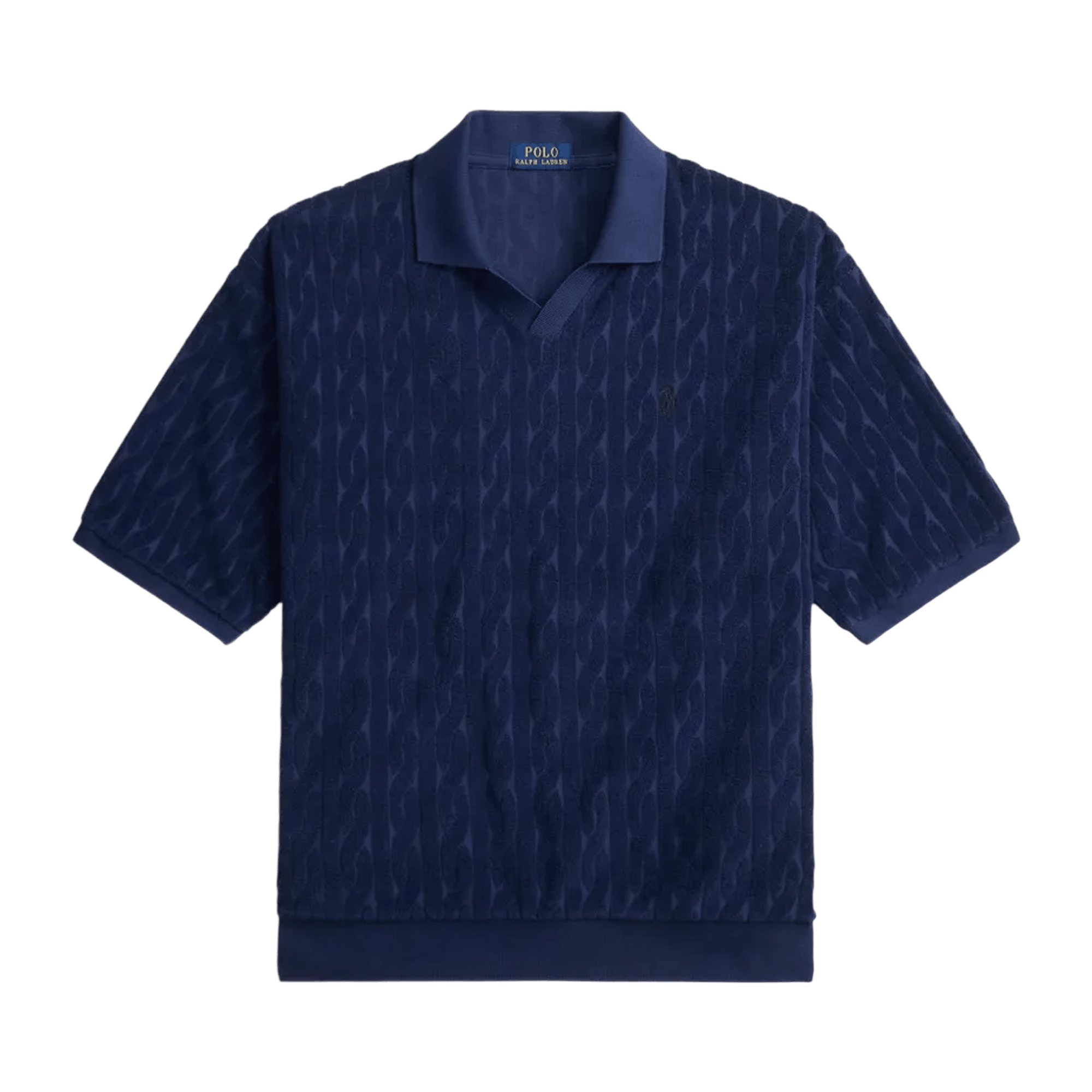 Polo Ralph Lauren Relaxed Fit Cable Terry Johnny Collar Polo 'Newport Navy'