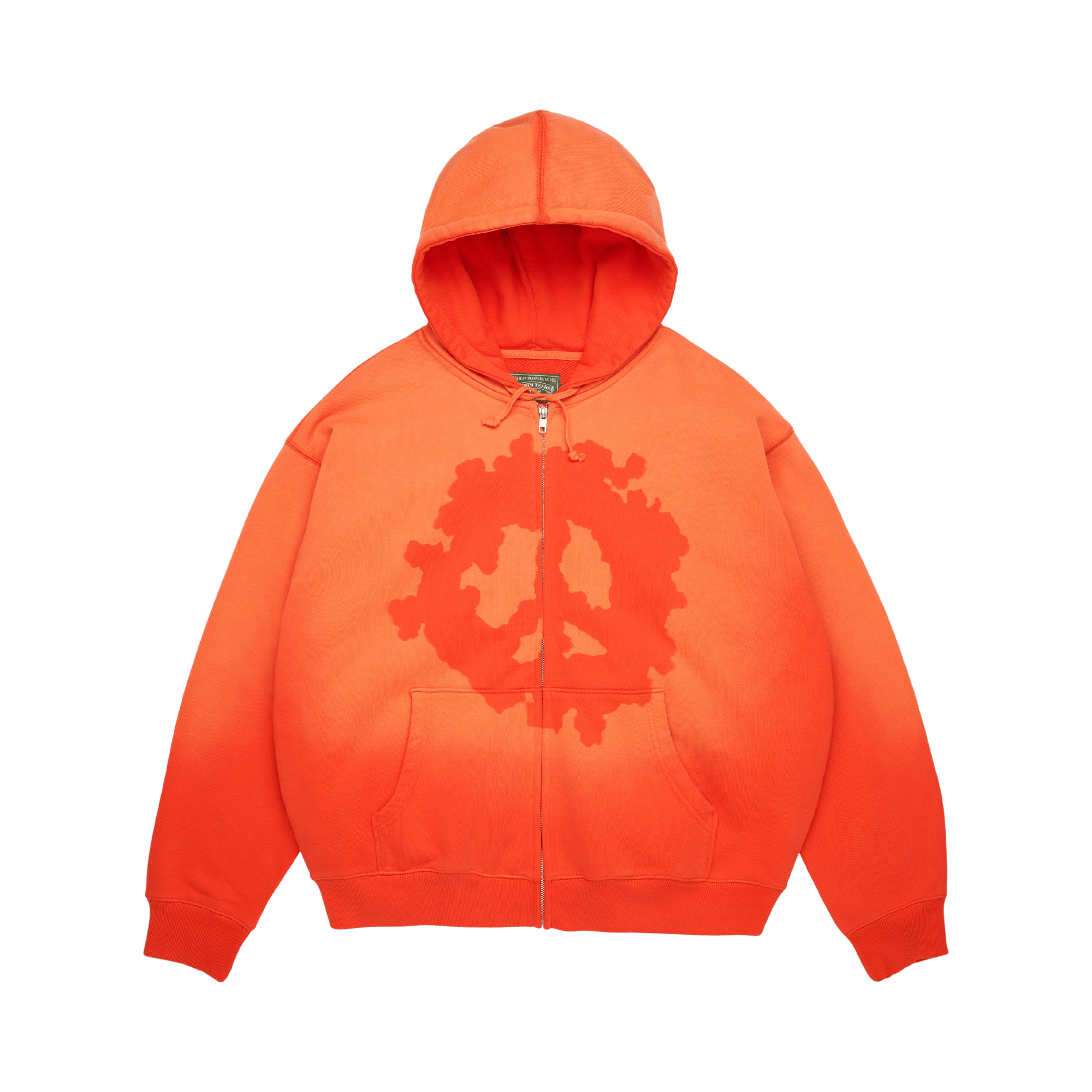 Denim Tears Peace Wreath Knockout Zip Hoodie 'Orange'