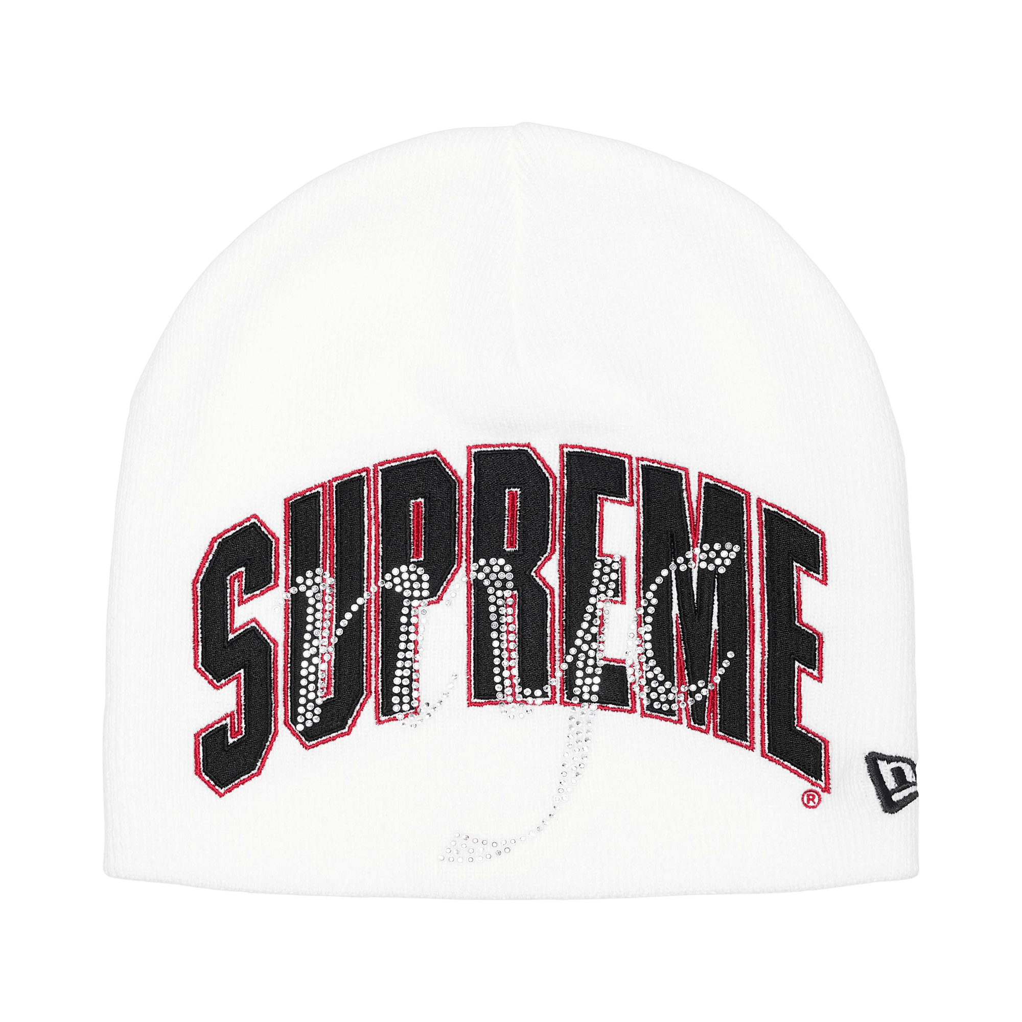 Supreme New Era Rhinestone Beanie 'White'