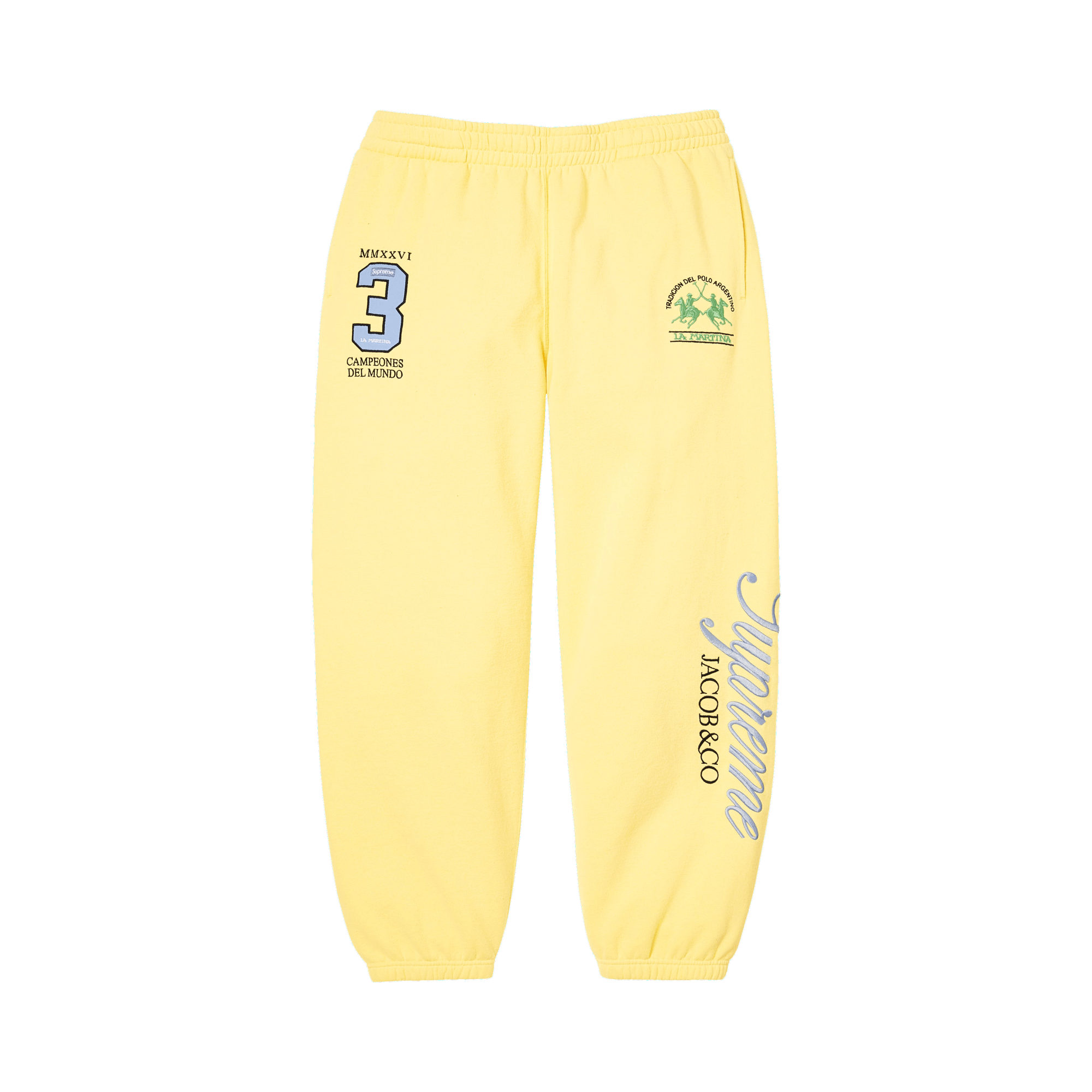 Supreme x La Martina x Jacob & Co Sweatpant 'Light Yellow'