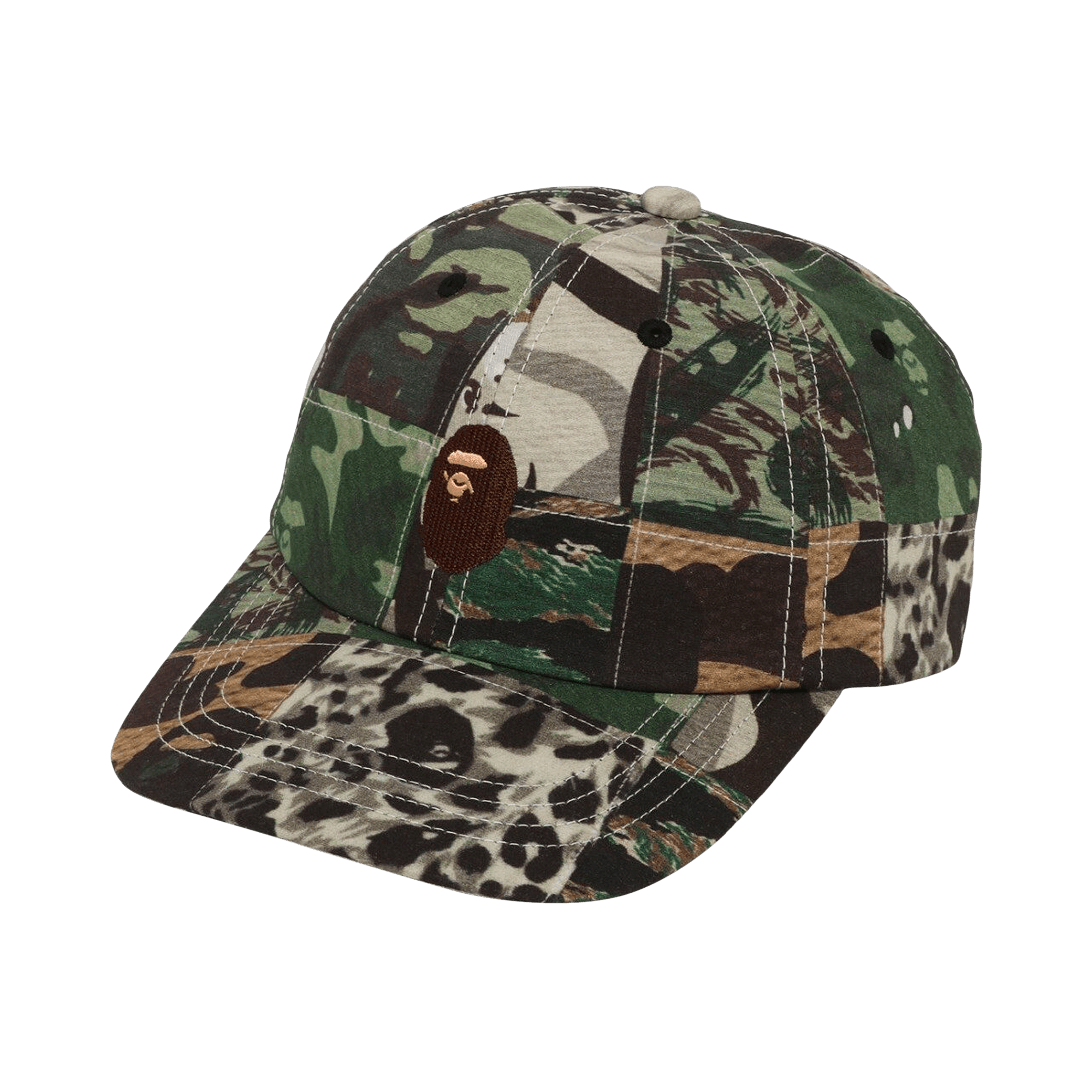 BAPE Camo Patchwork Panel Cap 'Green'