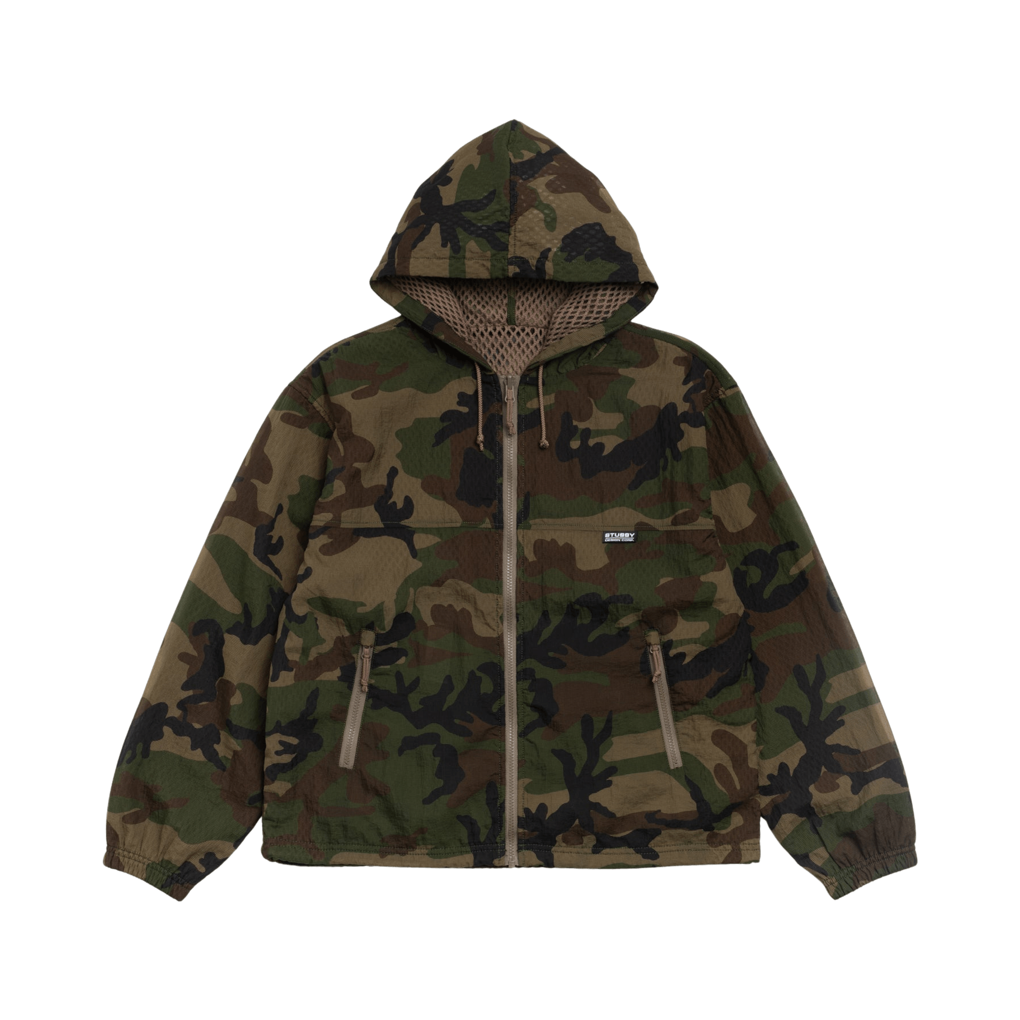 Stussy Layered Mesh Hooded Jacket 'Woodland Camo'