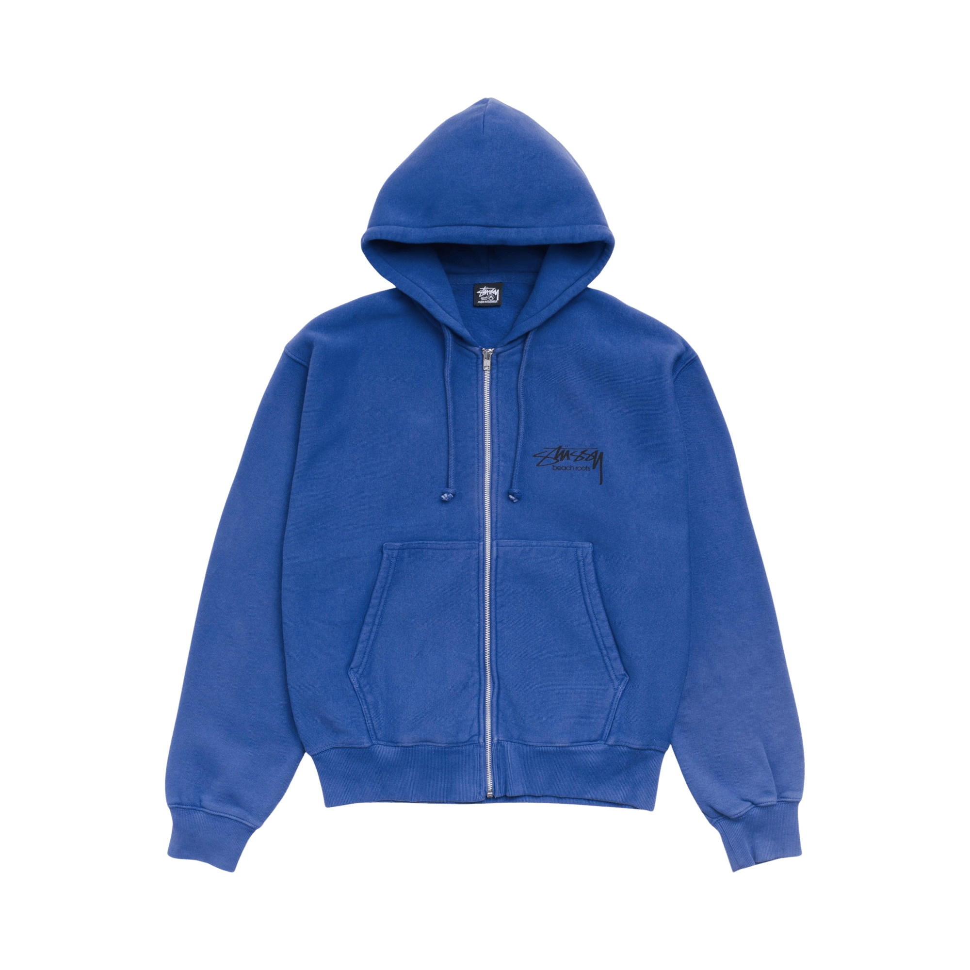 Stussy Beach Roots Zip Hoodie Garment Dyed 'Indigo'
