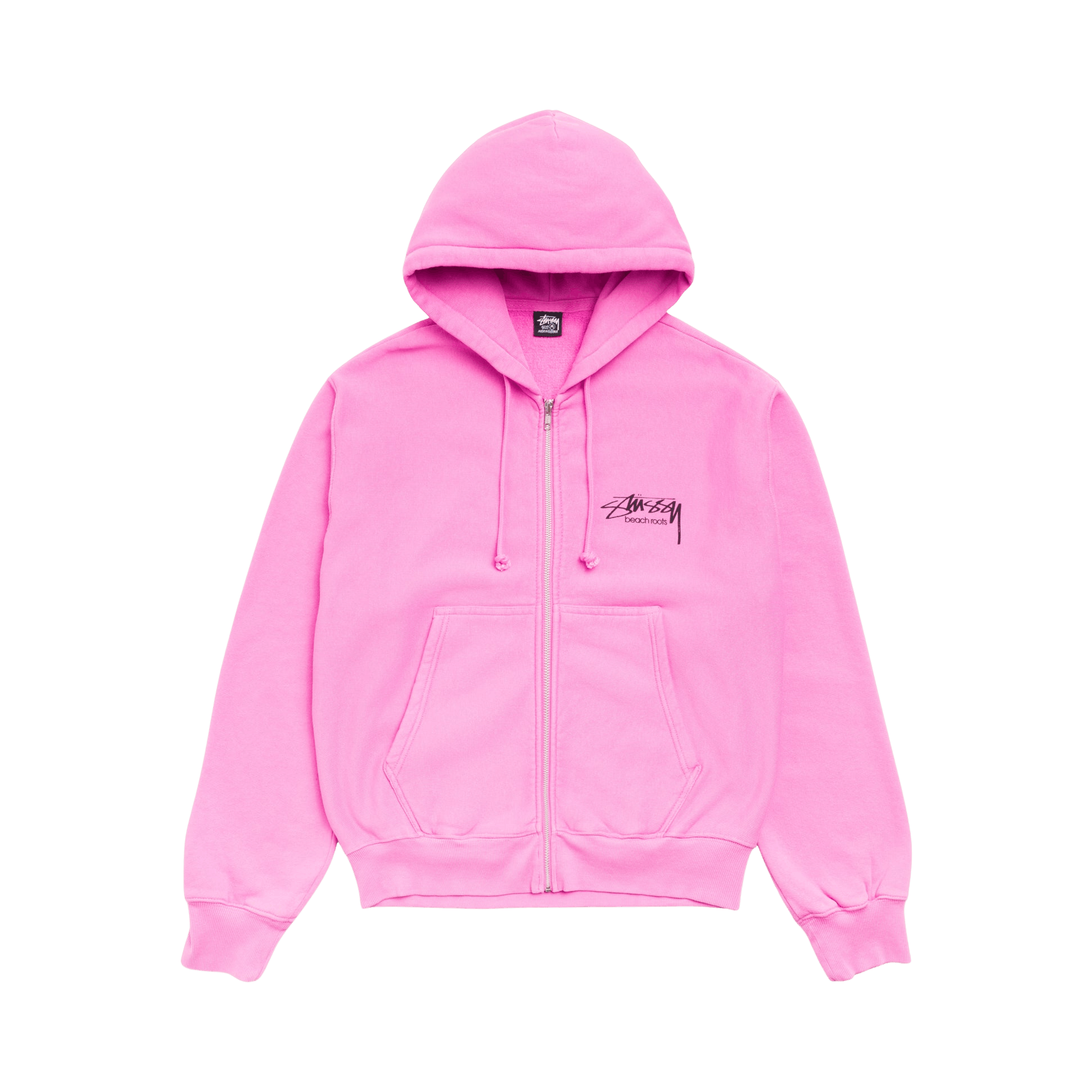 Stussy Beach Roots Zip Hoodie Garment Dyed 'Pink'