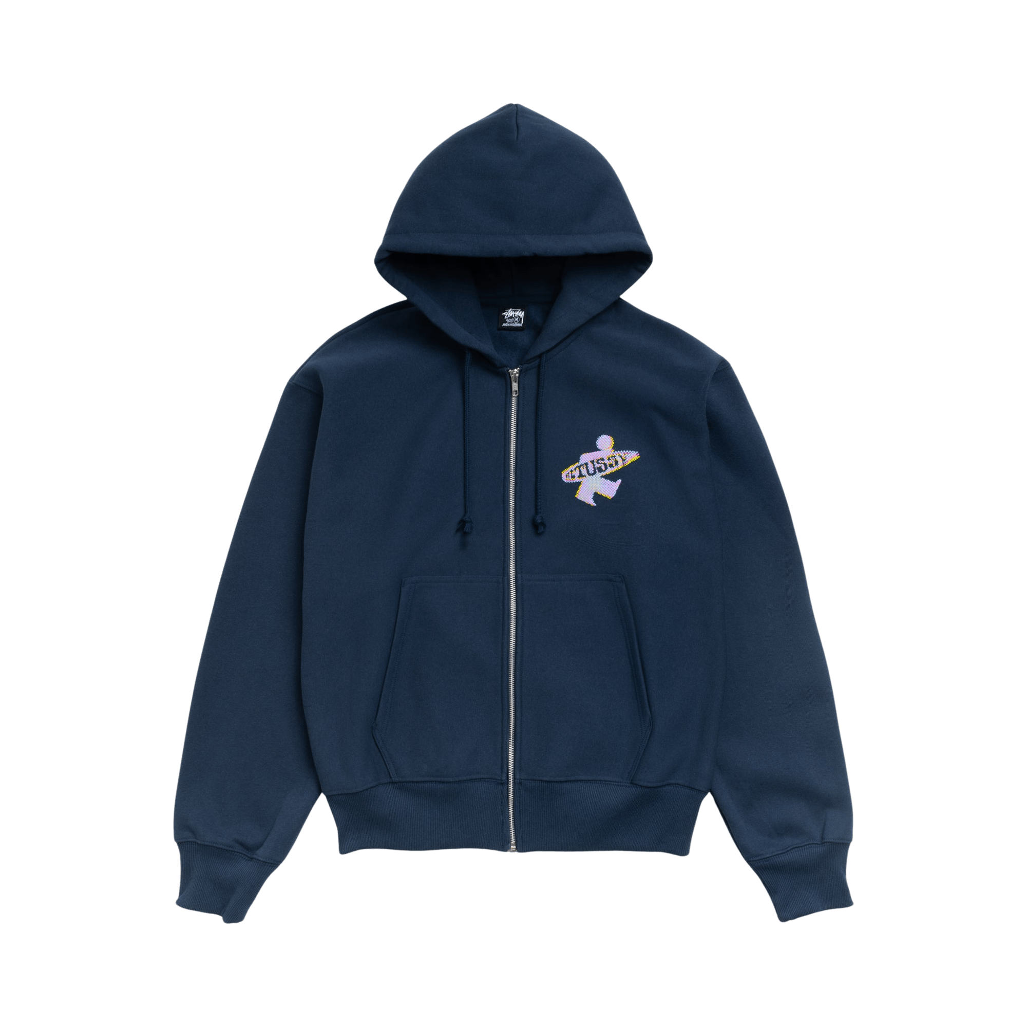 Stussy Dot Surf Puff Print Zip Hoodie 'Navy'