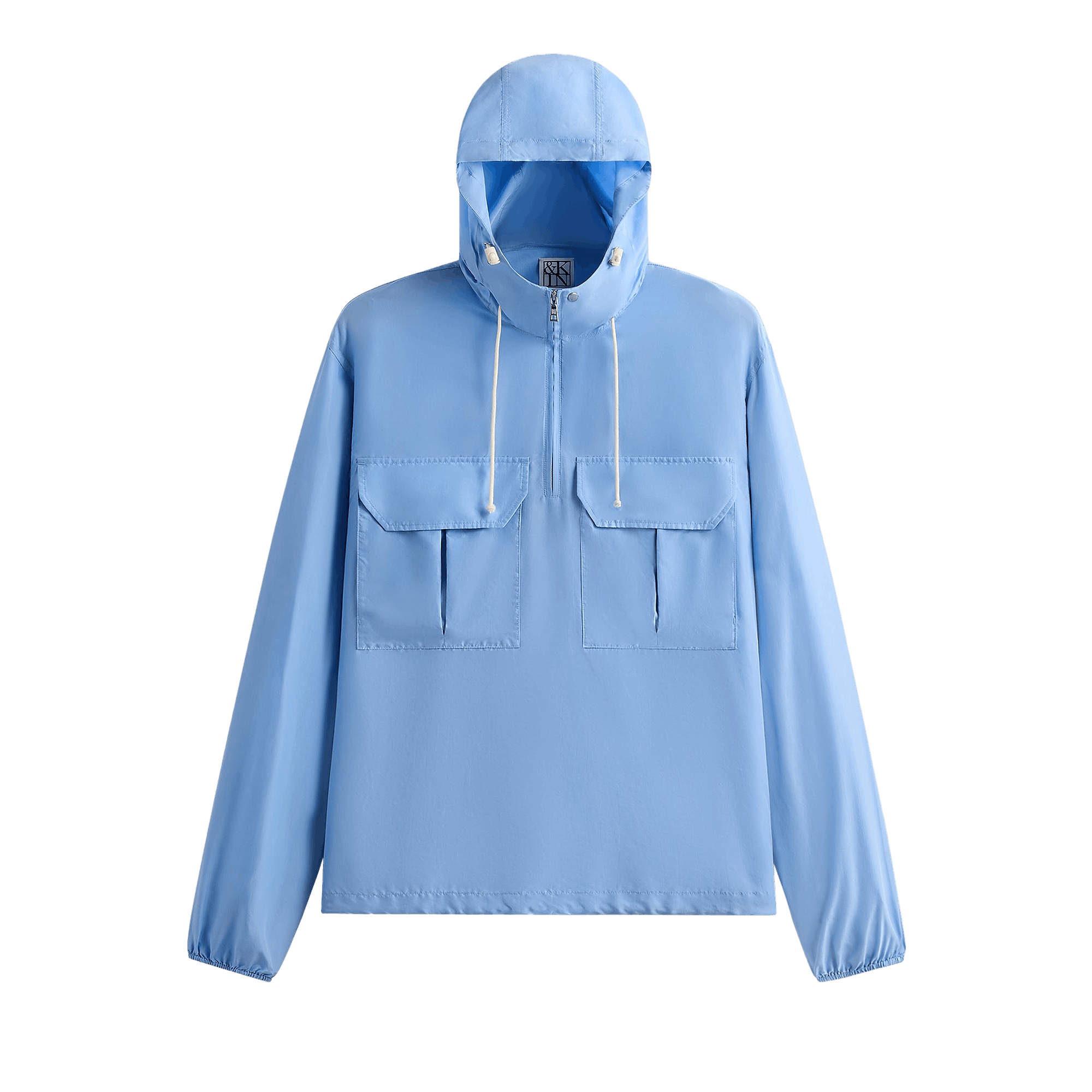 Kith &Kin Washed Silk Habotai Quarter Zip Raj Jacket 'Millstream'