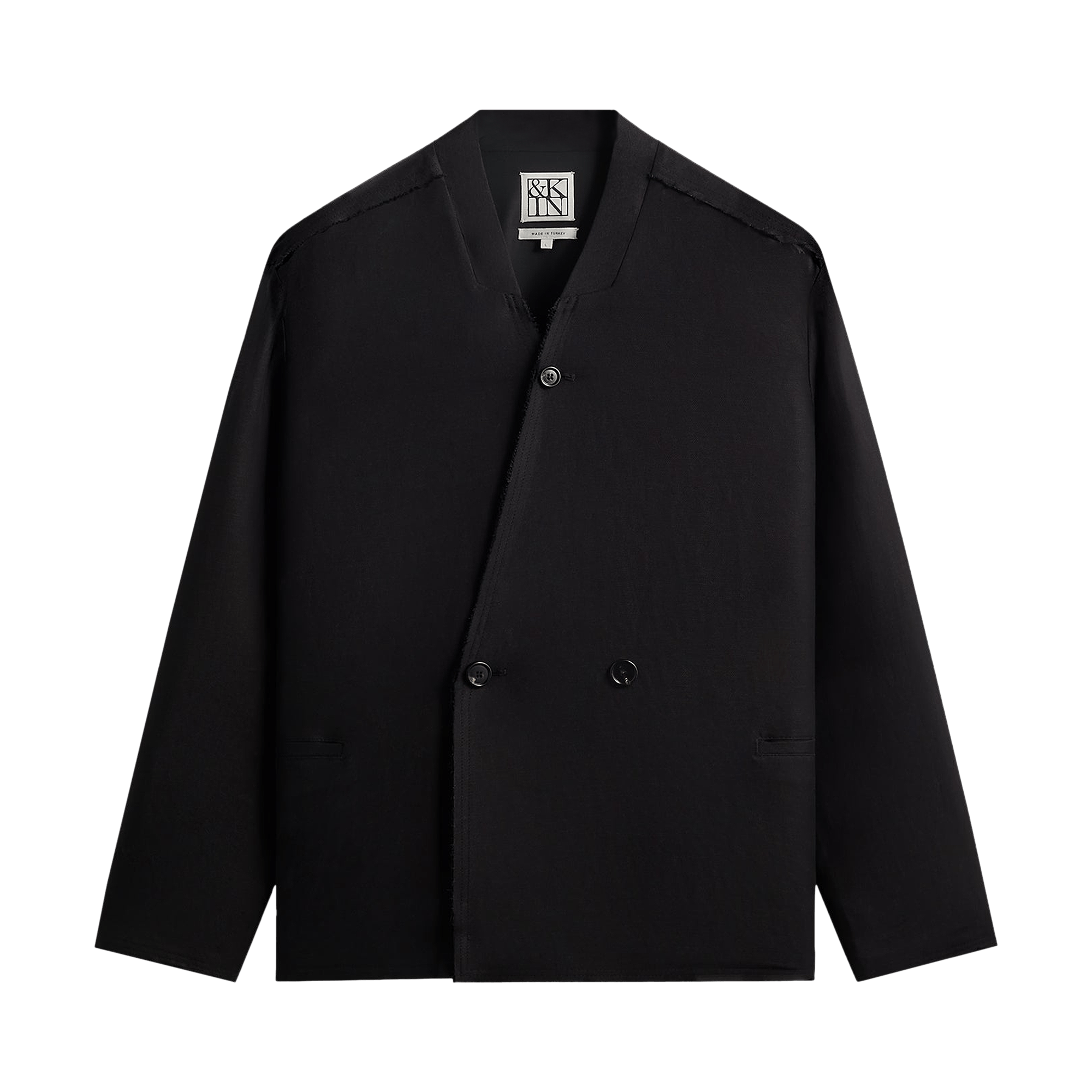 Kith &Kin Long Sleeve Linen Viscose Twill Mathis Shirt 'Black'
